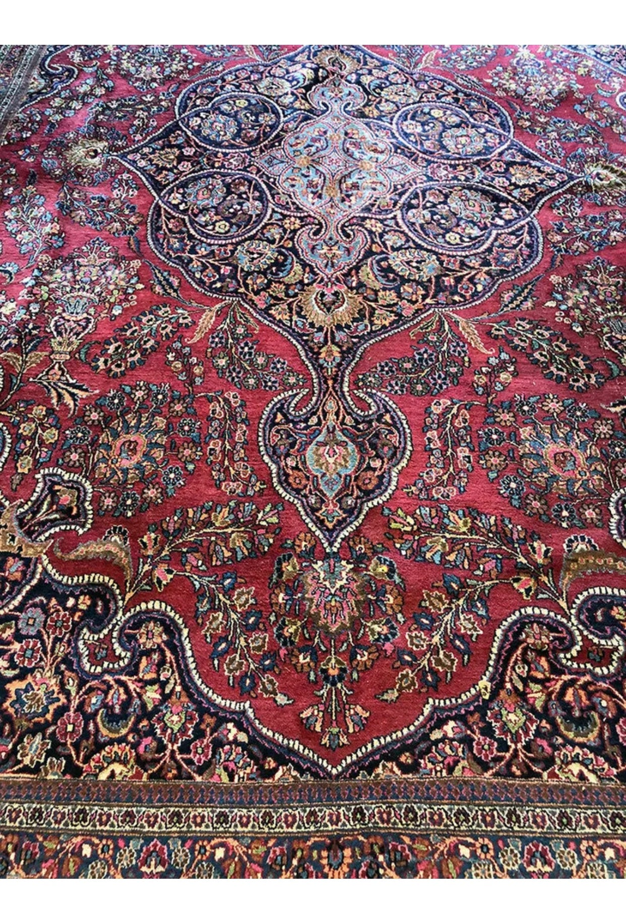 Antique Palace Size Drcorative Persian Khorasan / Mashad Rug
