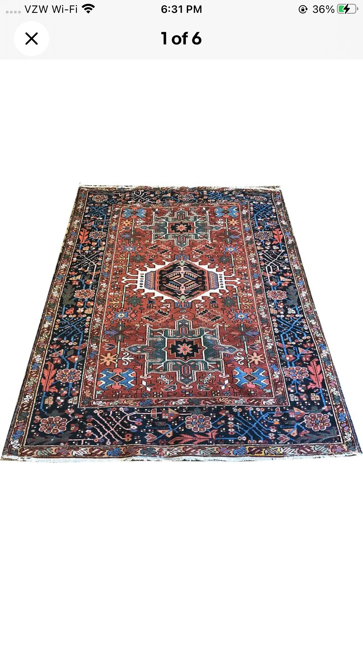 Antique Decorative 5’x6’ Persian Heriz area Rug