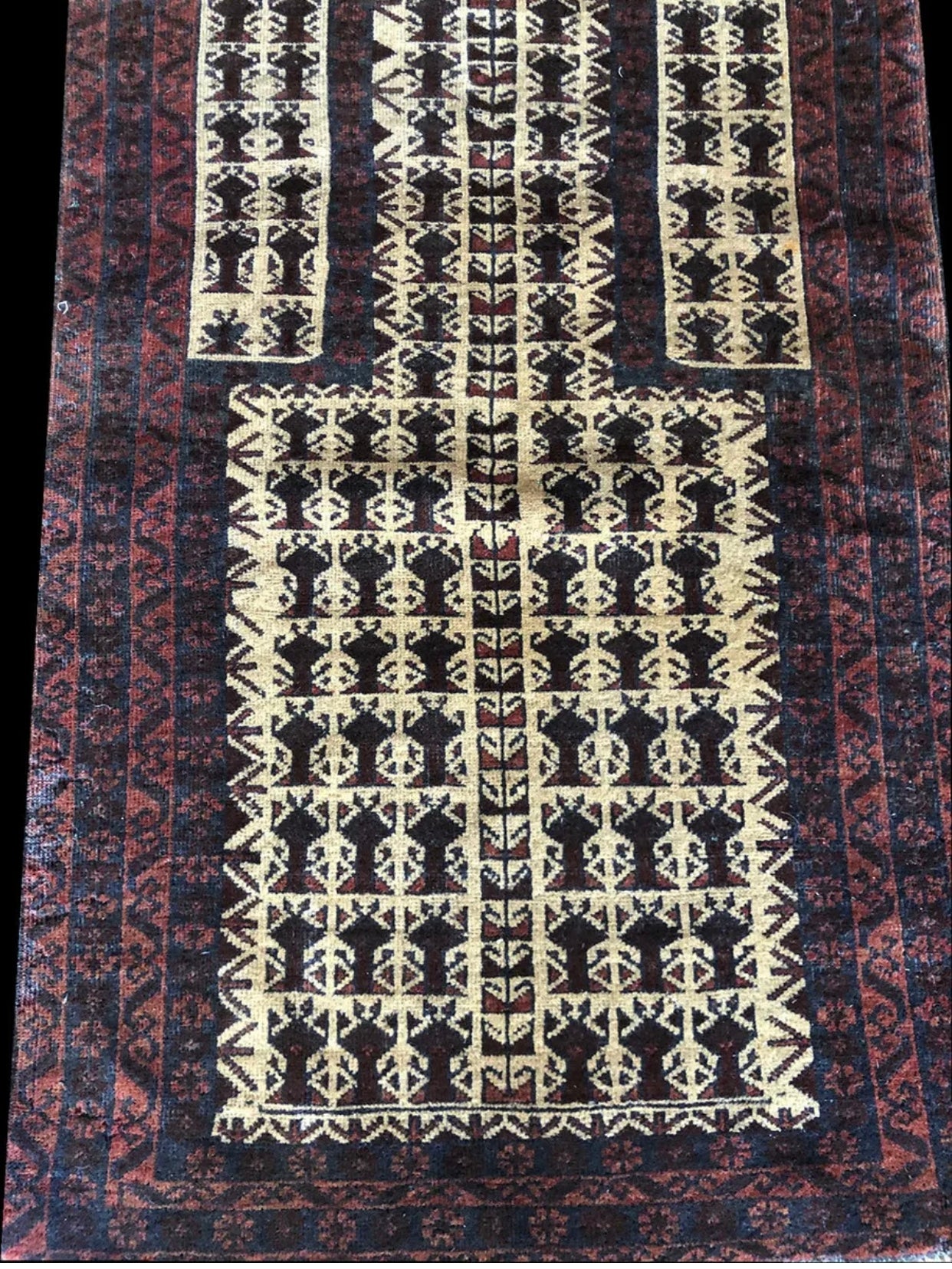 A  Vintage Tribal Prayer Baluch Rug