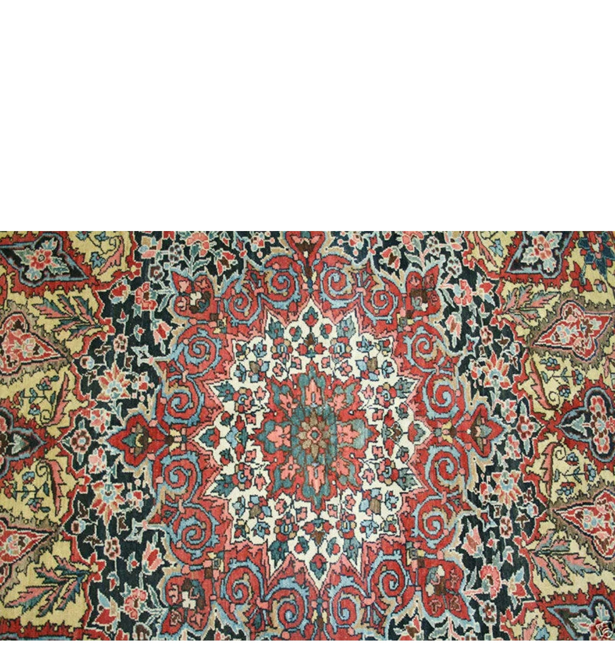 A Must See Antique Gold Ground Persian Bakhtiari Rug