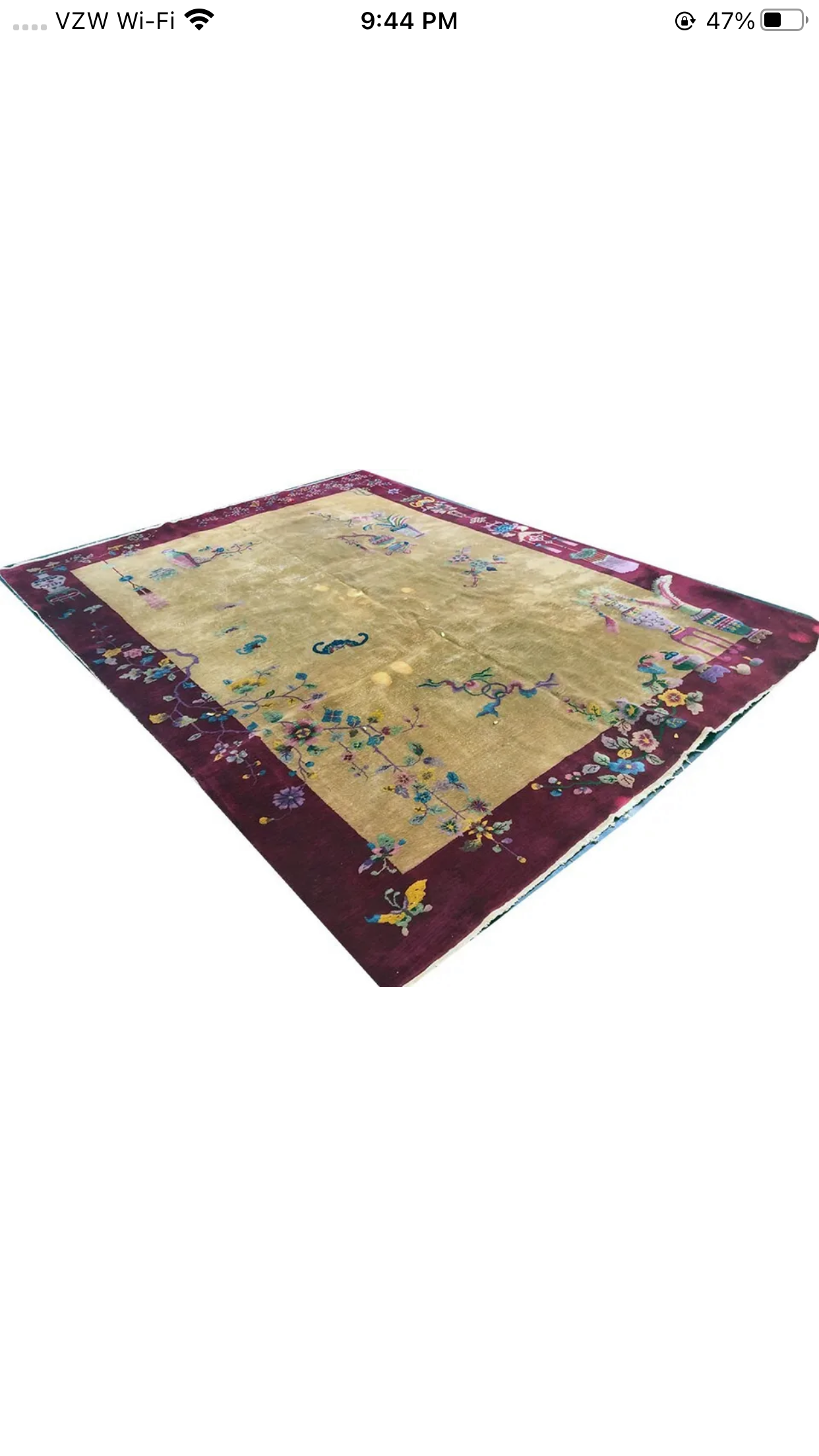 Antique Gold Ground Art Deco Chinese Rug