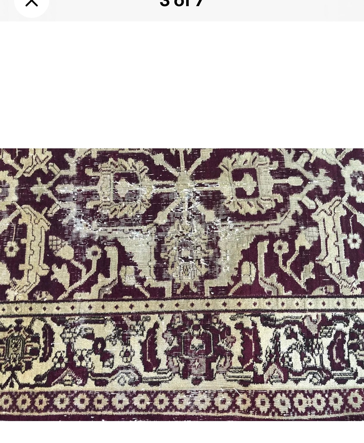 An Antique Worn Out Distressed Look Indian Agra Rug