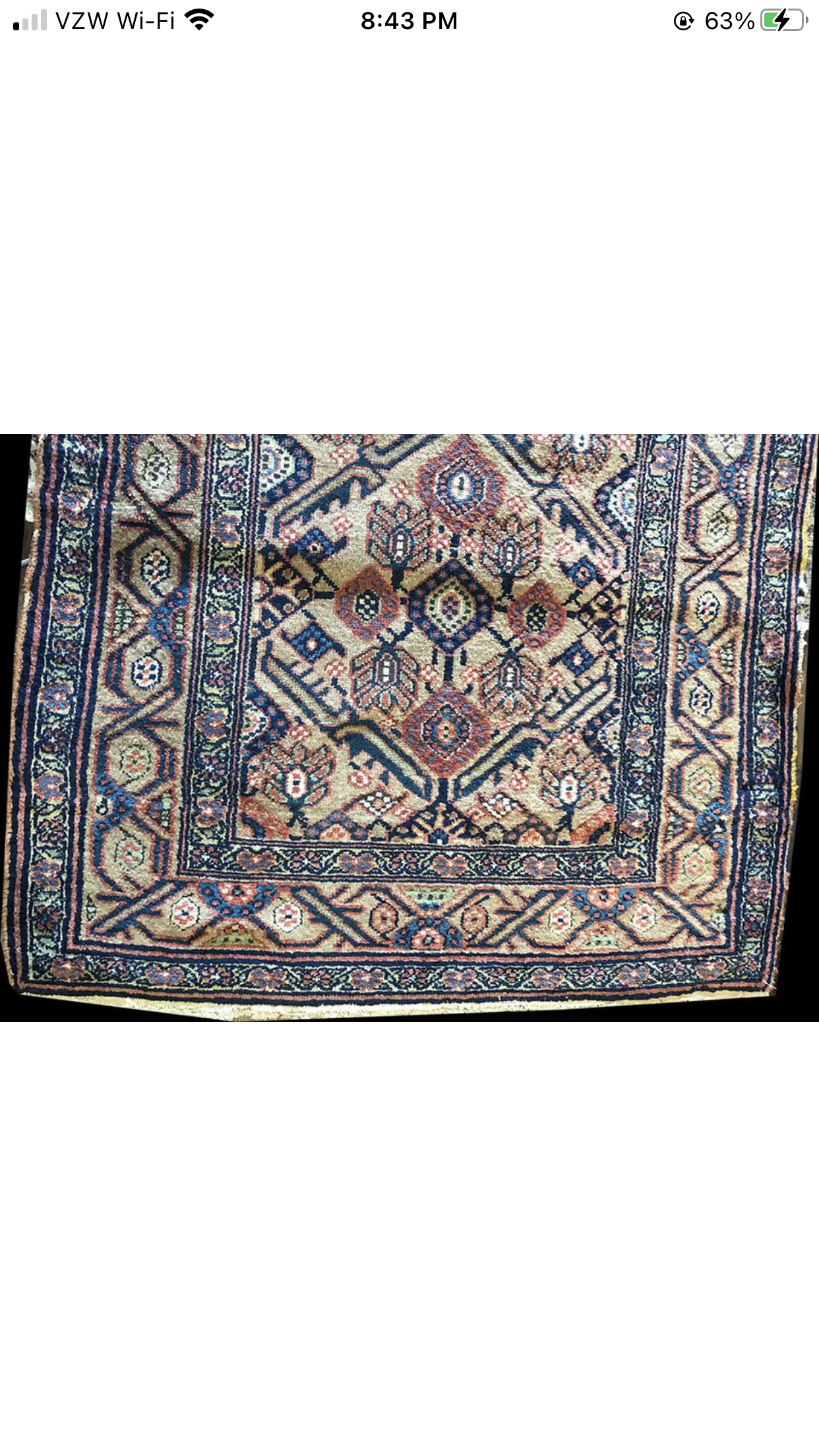 An Antique Decorative 16’ Long Persian Camel Hair Hallway Runner Rug