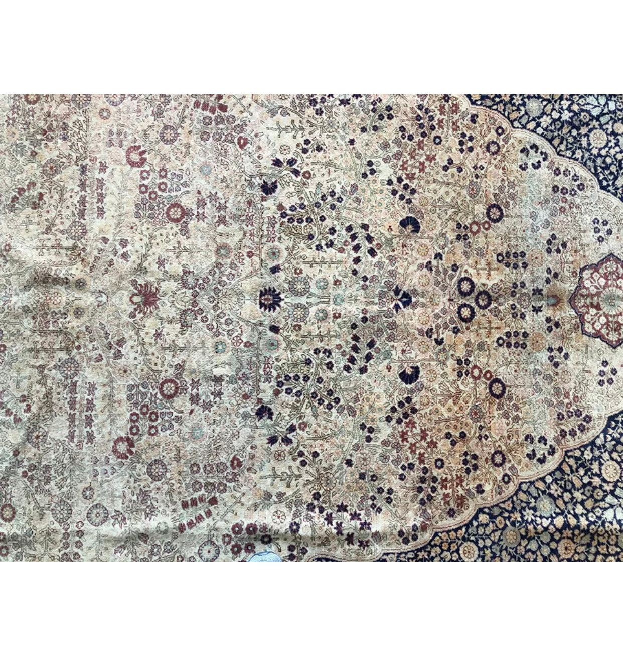 Antique Unusual Directional 7’x10’ Persian Tabriz Rug Haji Halili Style