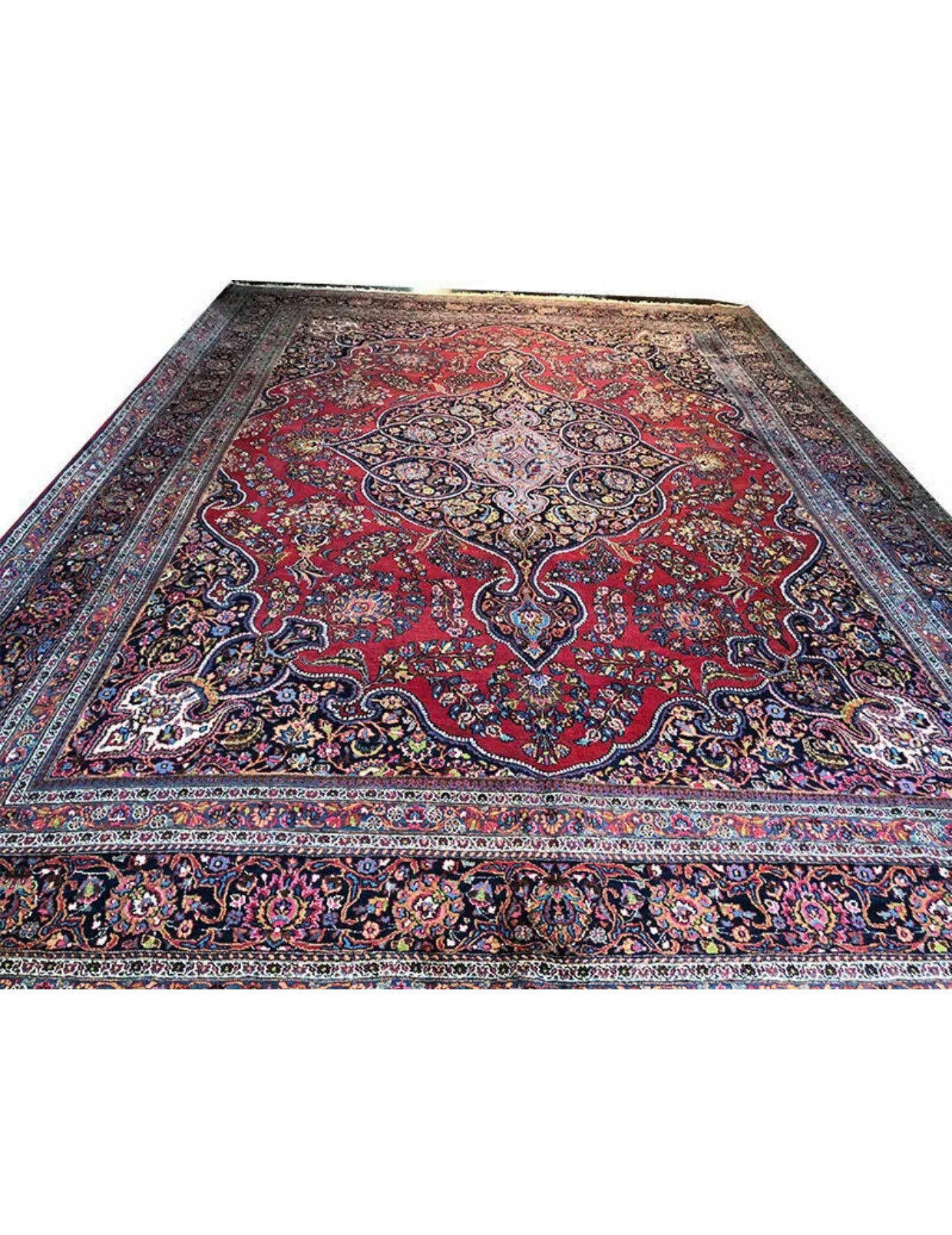 Antique Palace Size Drcorative Persian Khorasan / Mashad Rug