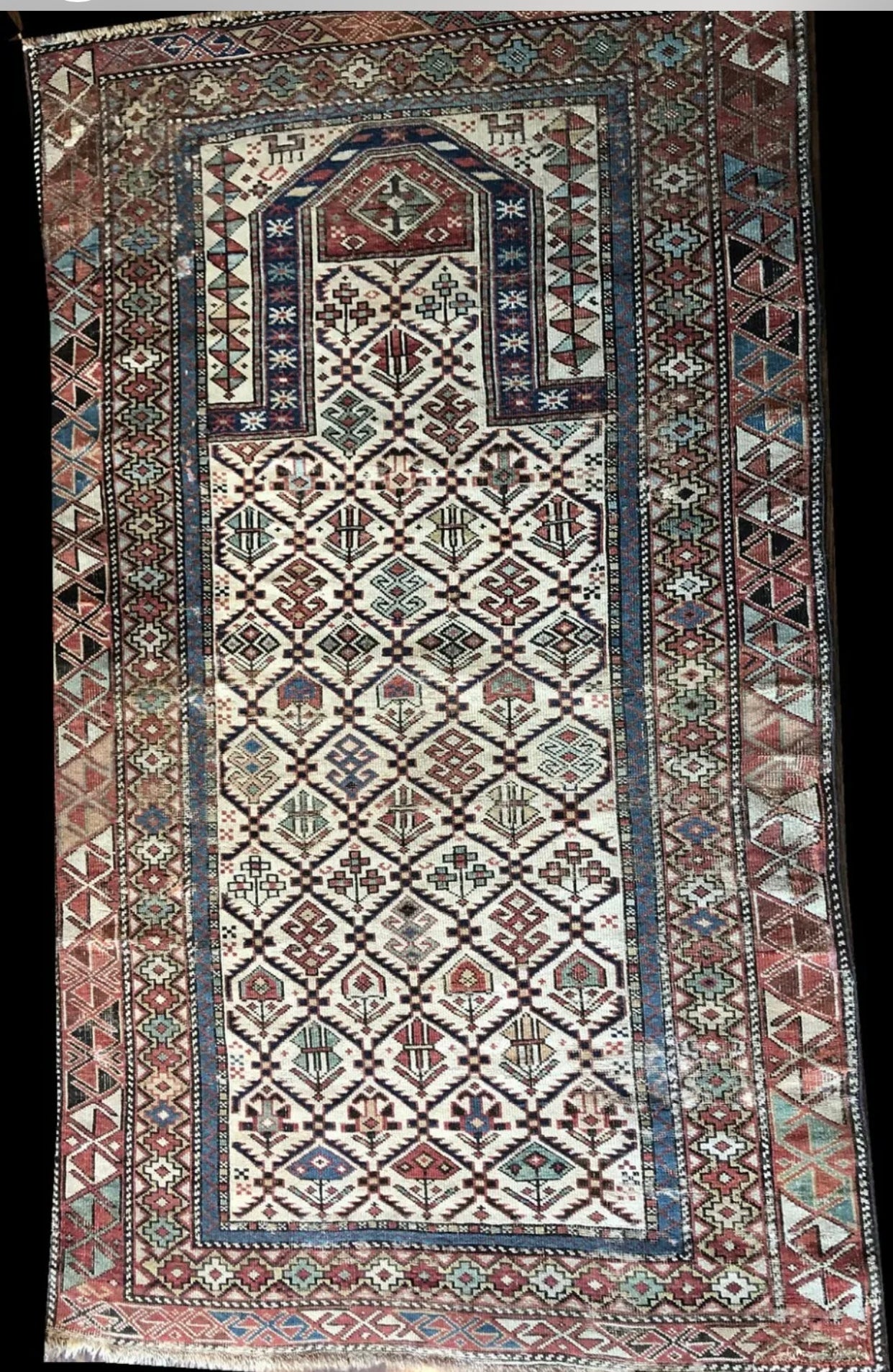 A 19th Century Prayer Caucasian Dagestan Marsalis Area Rug