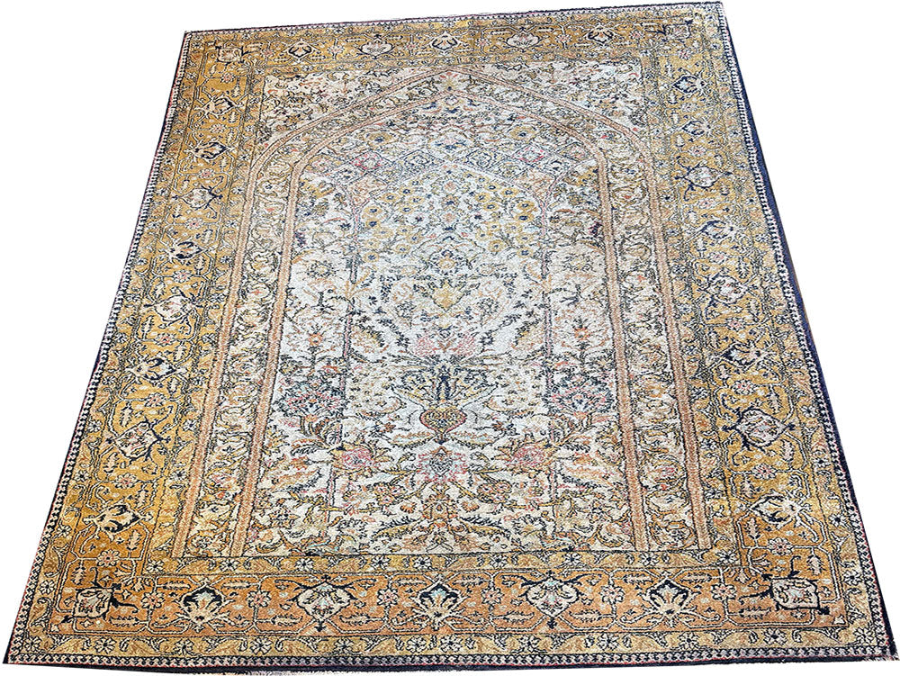 A Vintage 3' x 5' 100% Silk )n Silk Persian Qum Rug $499.00