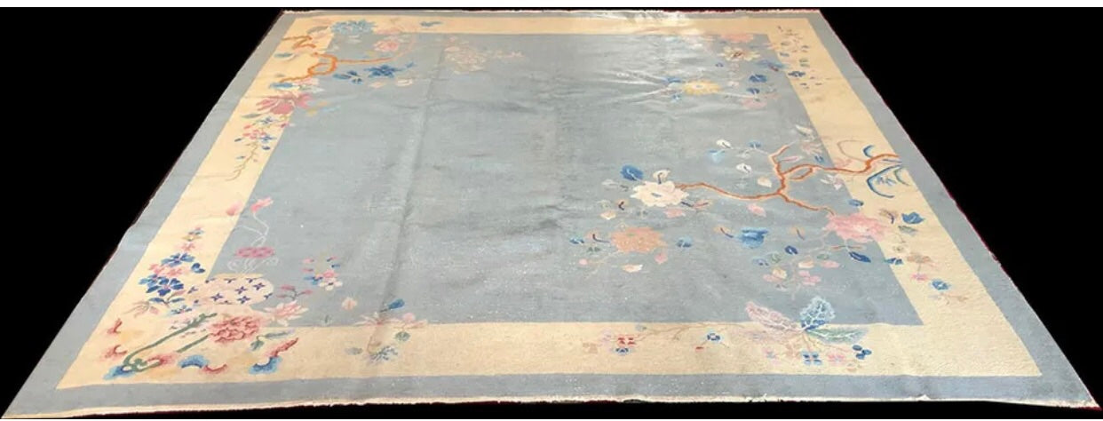 A Marvelous Antique 9’x10’ Art Deco Chinese Rug