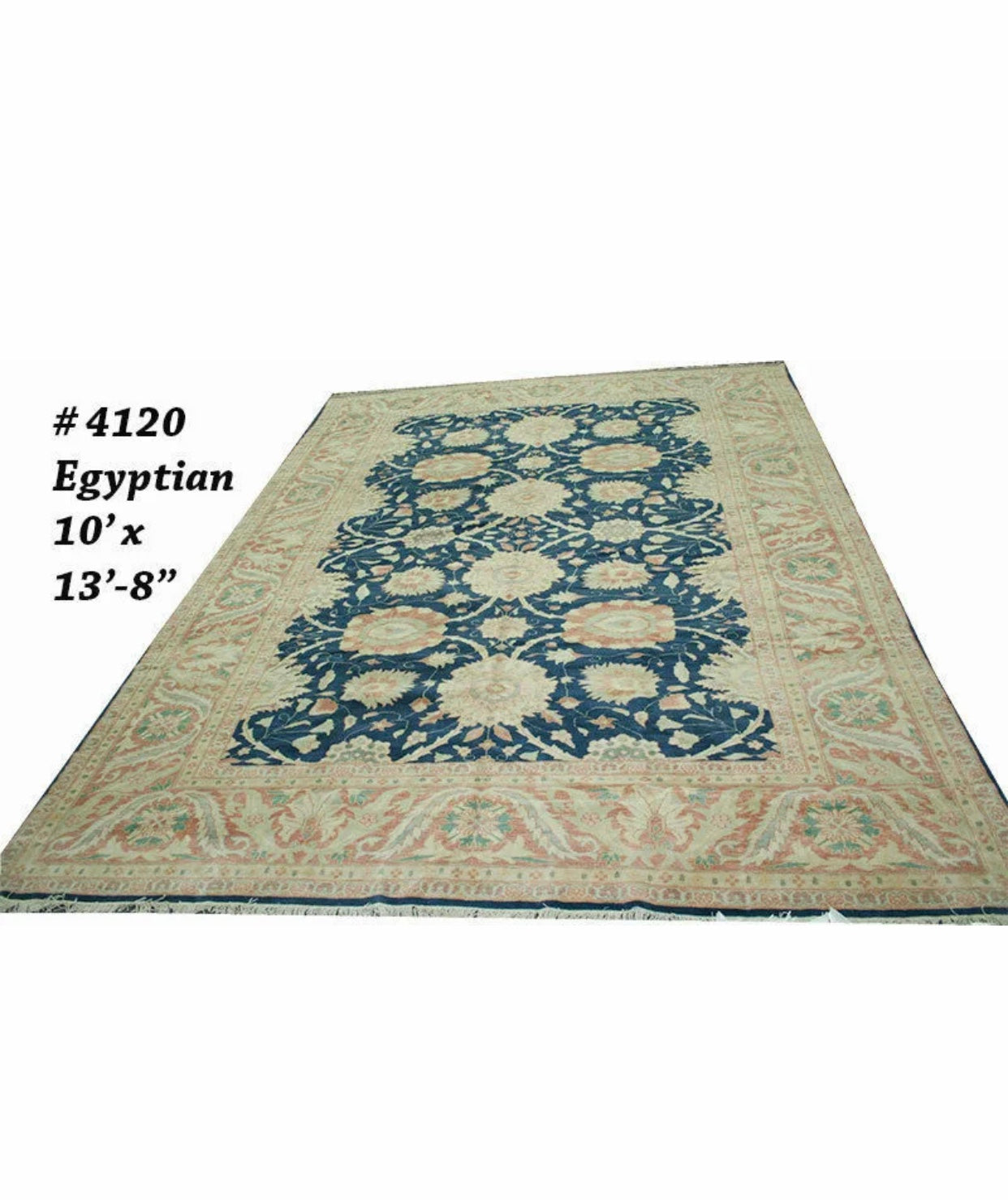 A Gorgeous Egyptian Rug with Persian Sultanabad Inspired