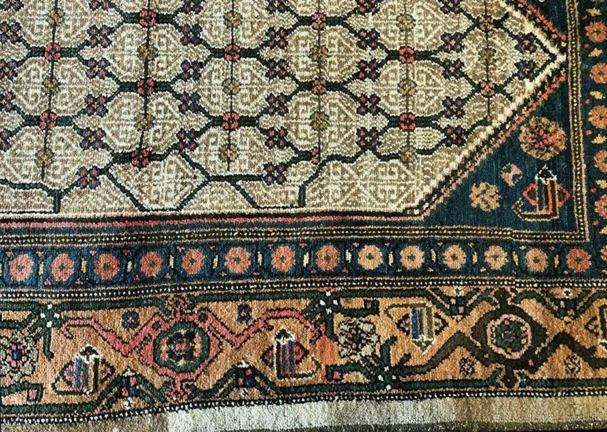 Antique Primitive & Tribal Camel Hair Persian Koliai Rug