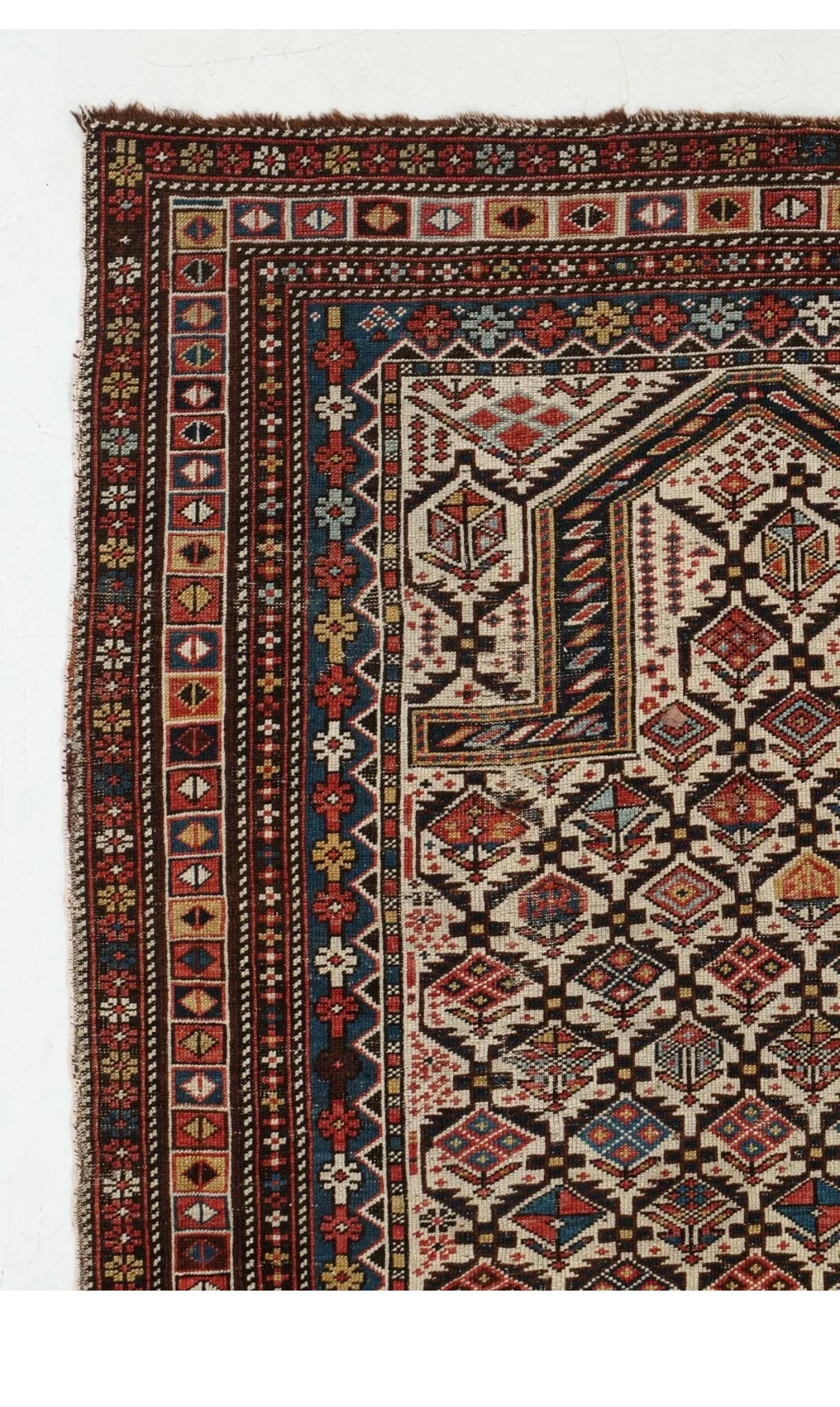 A 19th Century Caucasian Prayer Dagestan Marseli Rug