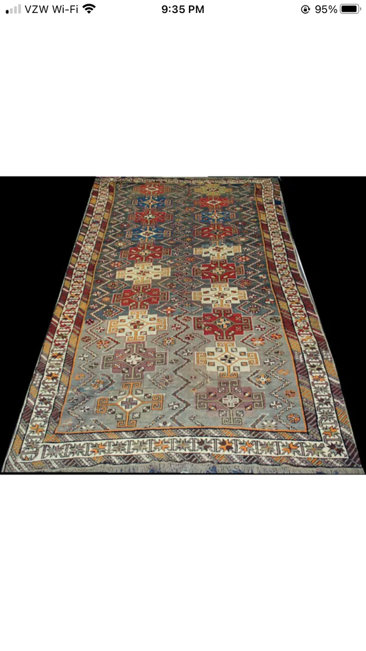 19th Century Gallery Size Caucasian Kazak Rug