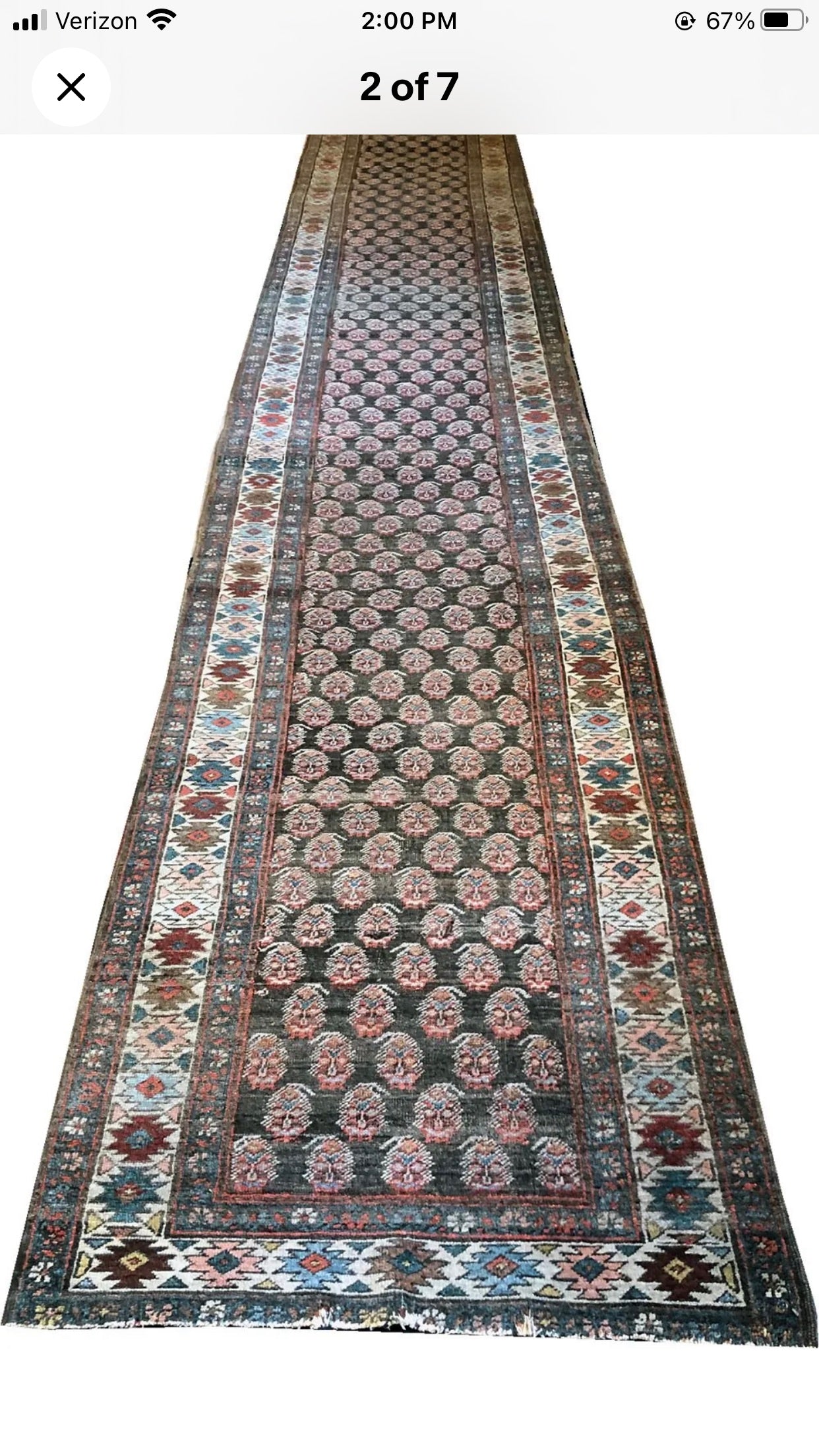 Antique Decorative 18’ long Persian Heriz Hallway Runner Rug