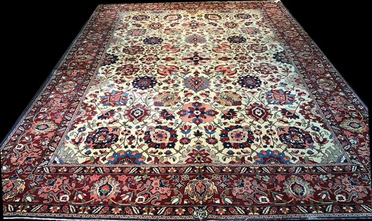 A Stunning Antique Decorative Signed Persian Tabriz Rug