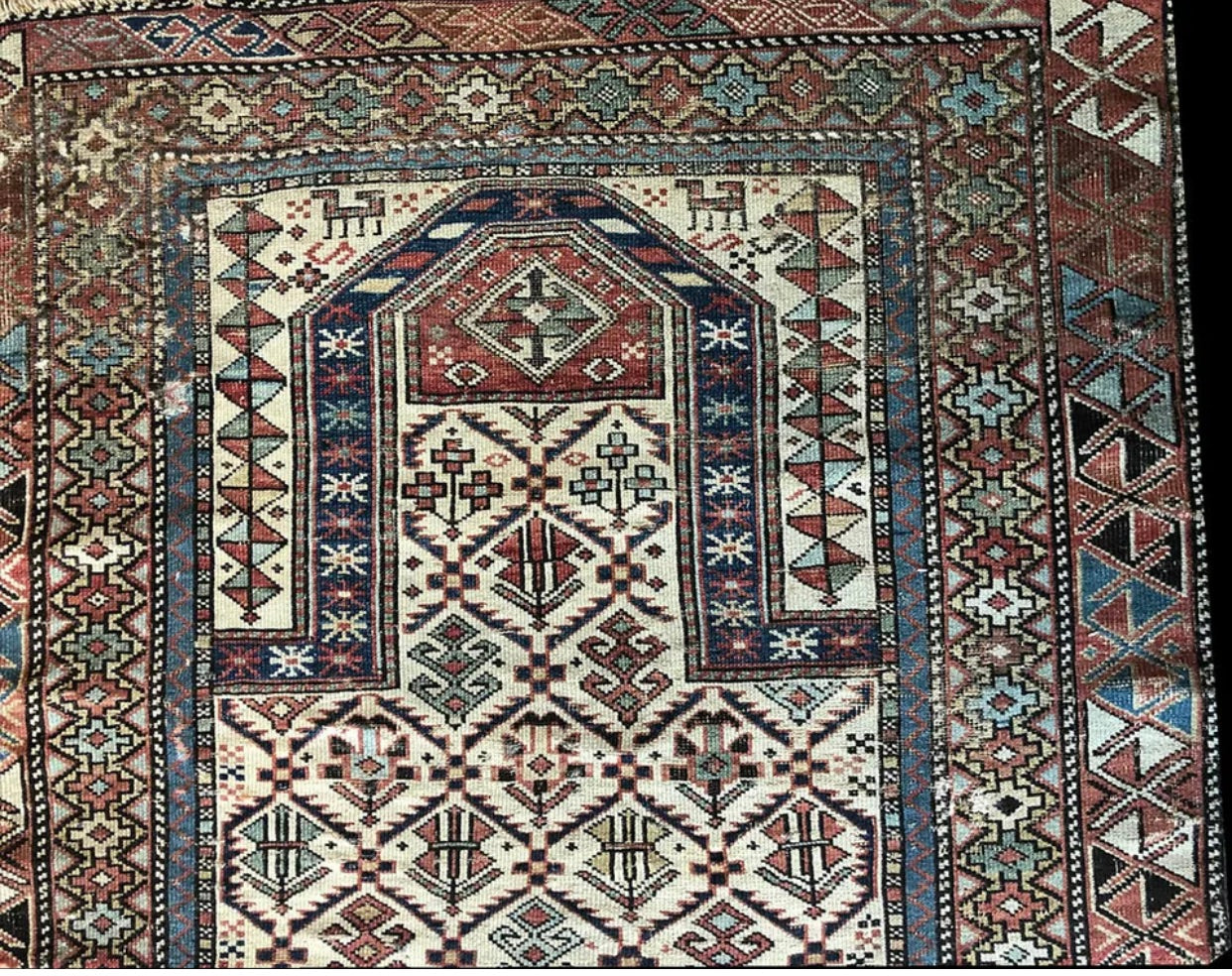A 19th Century Prayer Caucasian Dagestan Marsalis Area Rug