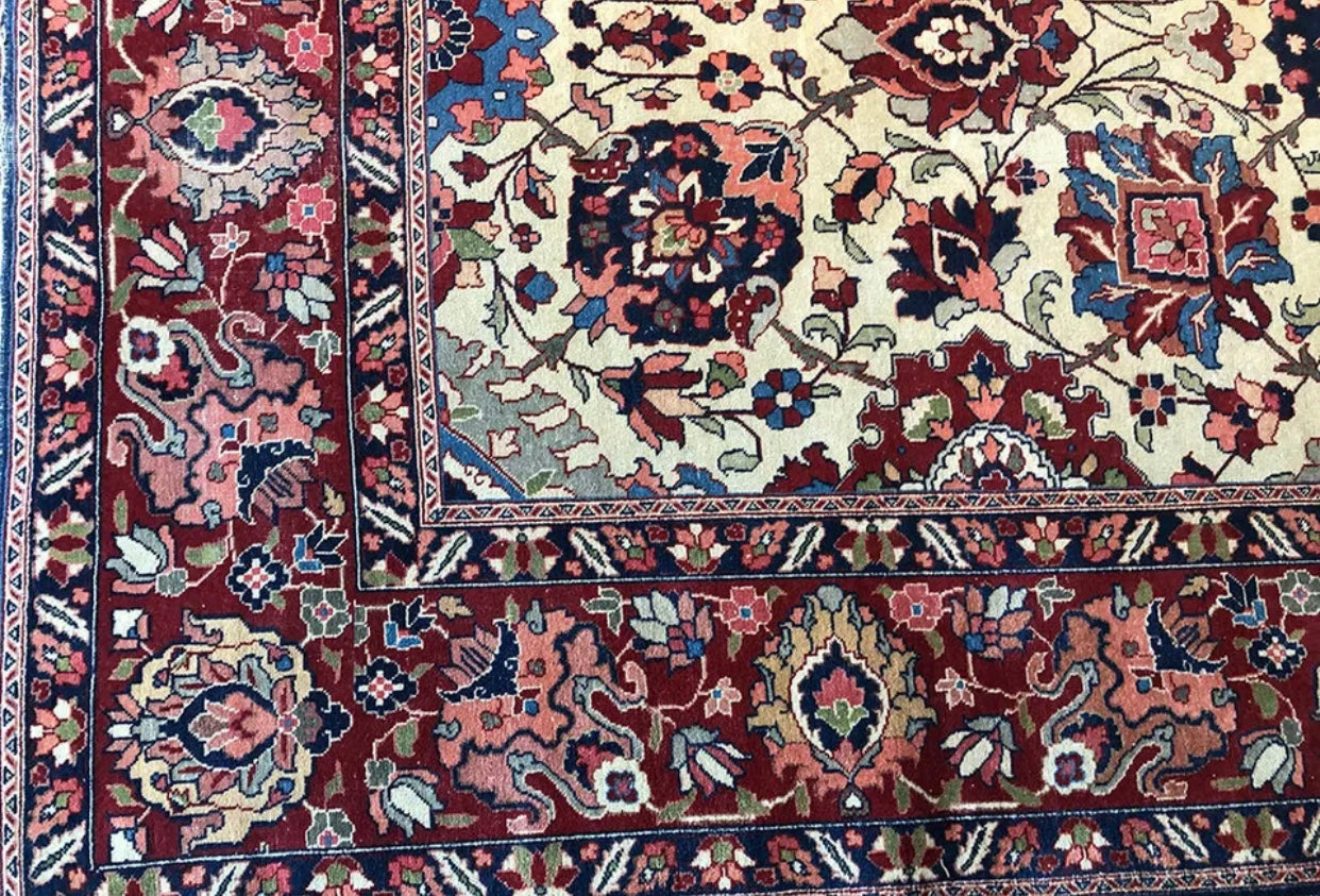 A Stunning Antique Decorative Signed Persian Tabriz Rug