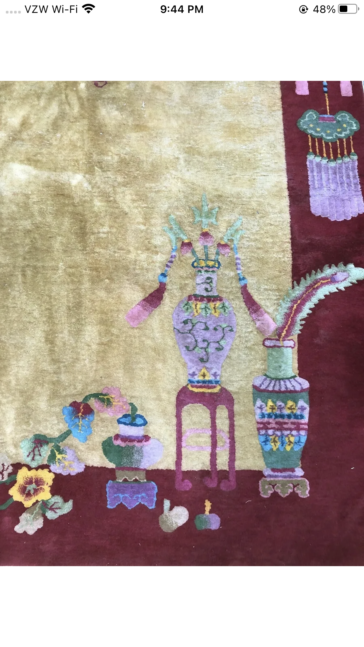 Antique Gold Ground Art Deco Chinese Rug
