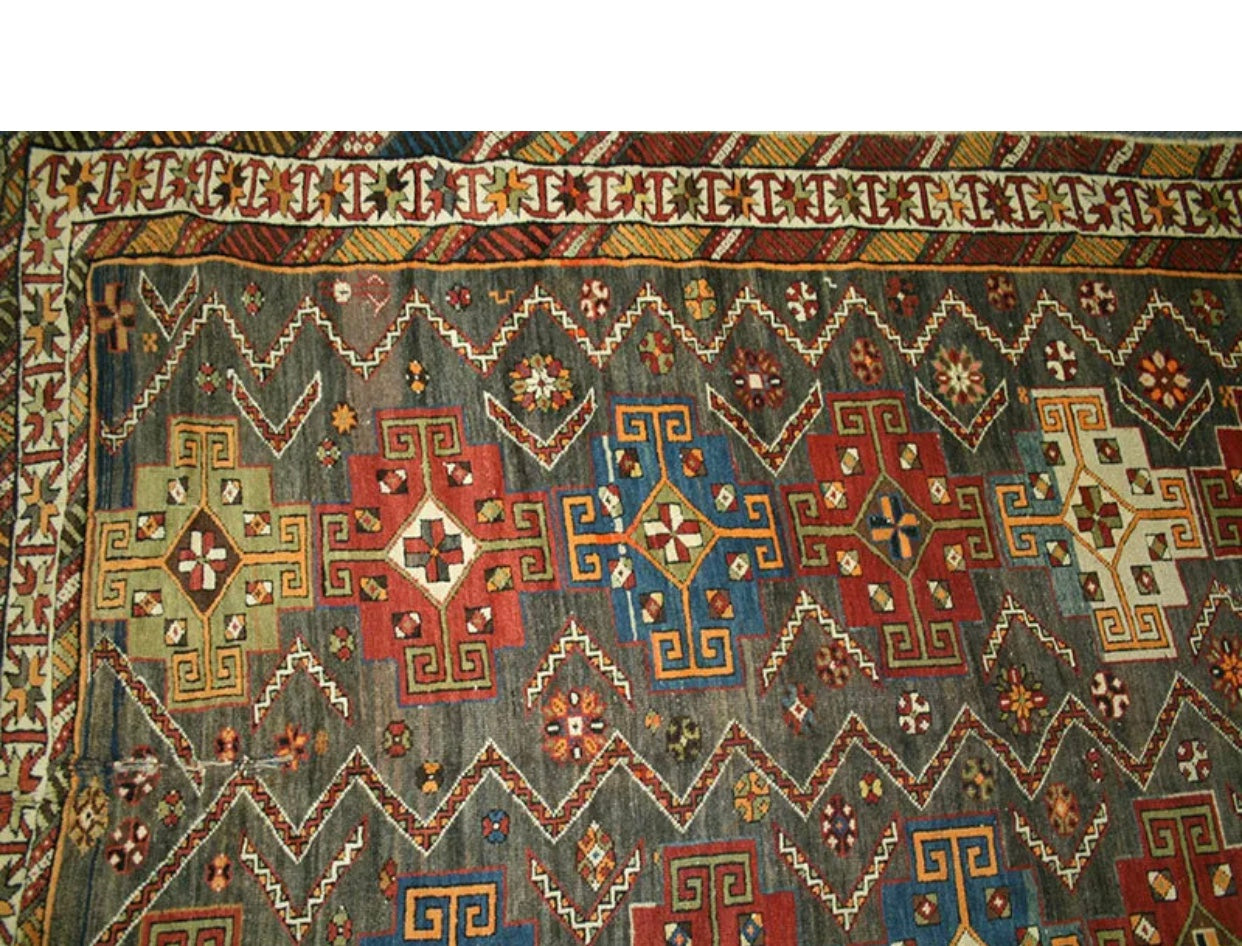 19th Century Gallery Size Caucasian Kazak Rug
