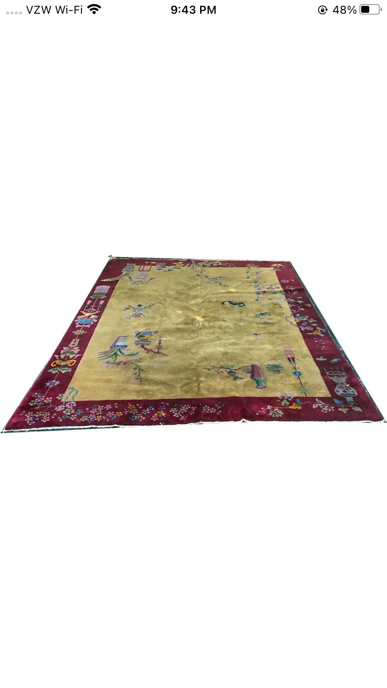 Antique Gold Ground Art Deco Chinese Rug