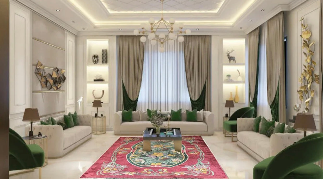 A Breathtaking Antique Art Nouveau: Art Deco Chinese Rug