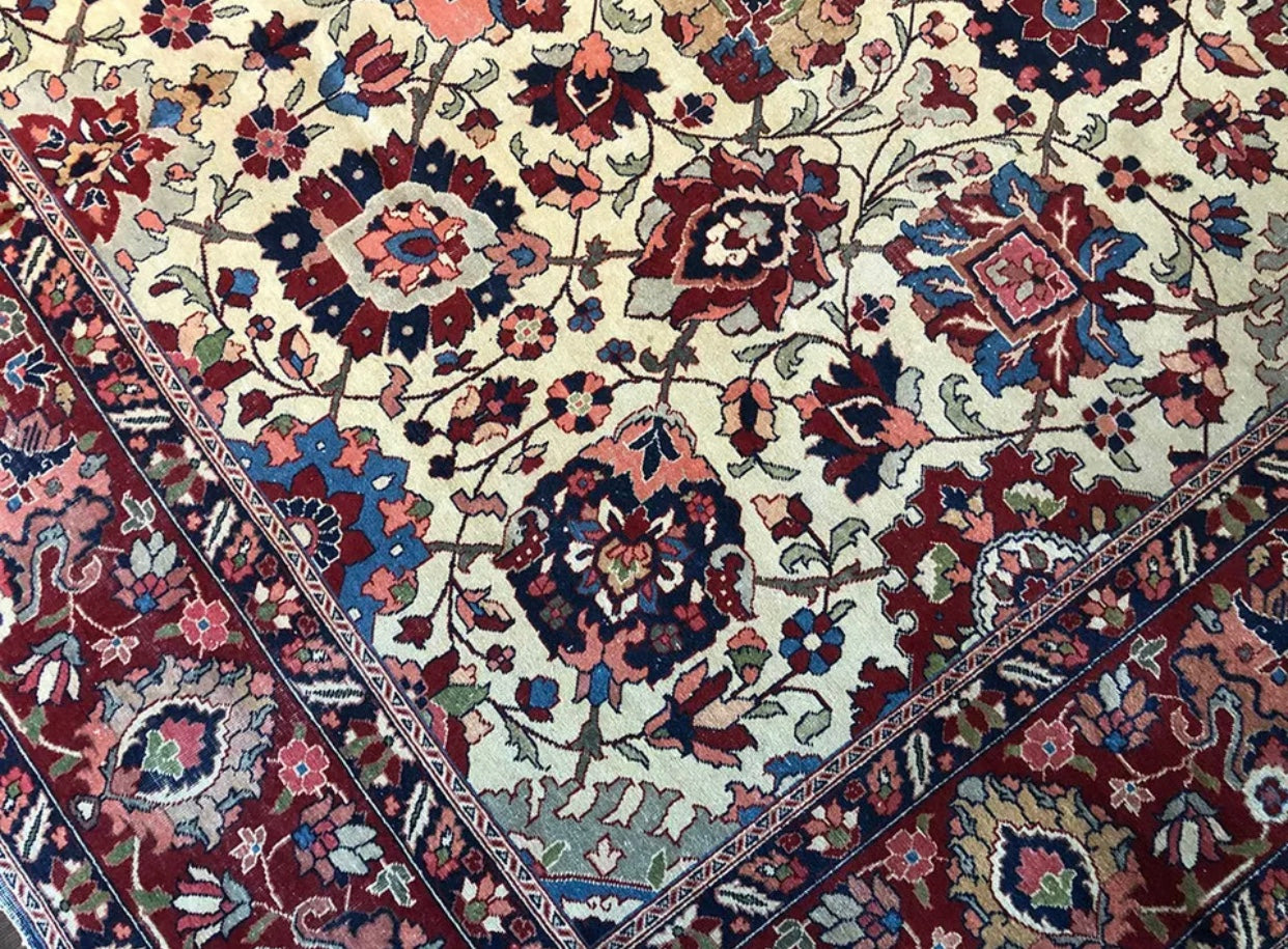 A Stunning Antique Decorative Signed Persian Tabriz Rug