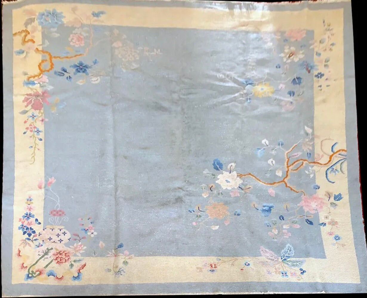 A Marvelous Antique 9’x10’ Art Deco Chinese Rug