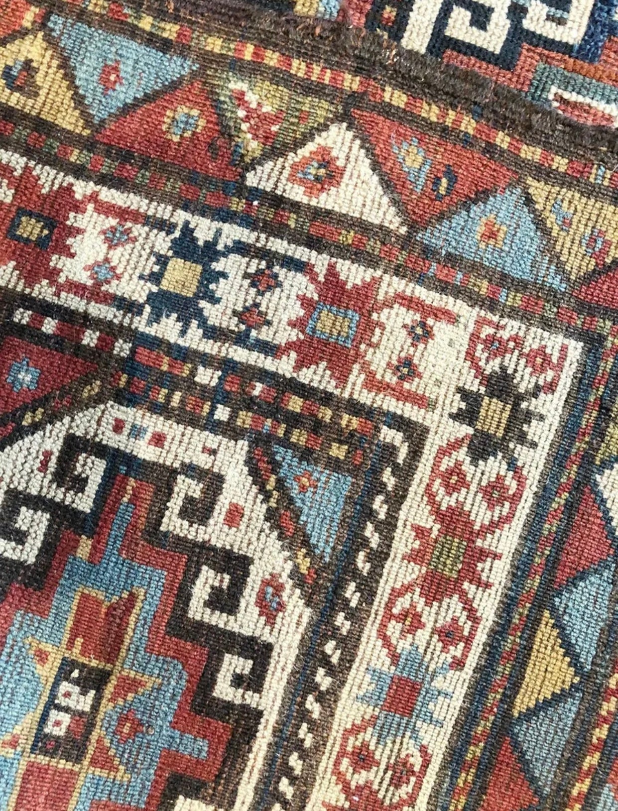 Antique Primitive & Tribal Persia Kurdish Rug “Panel Design”