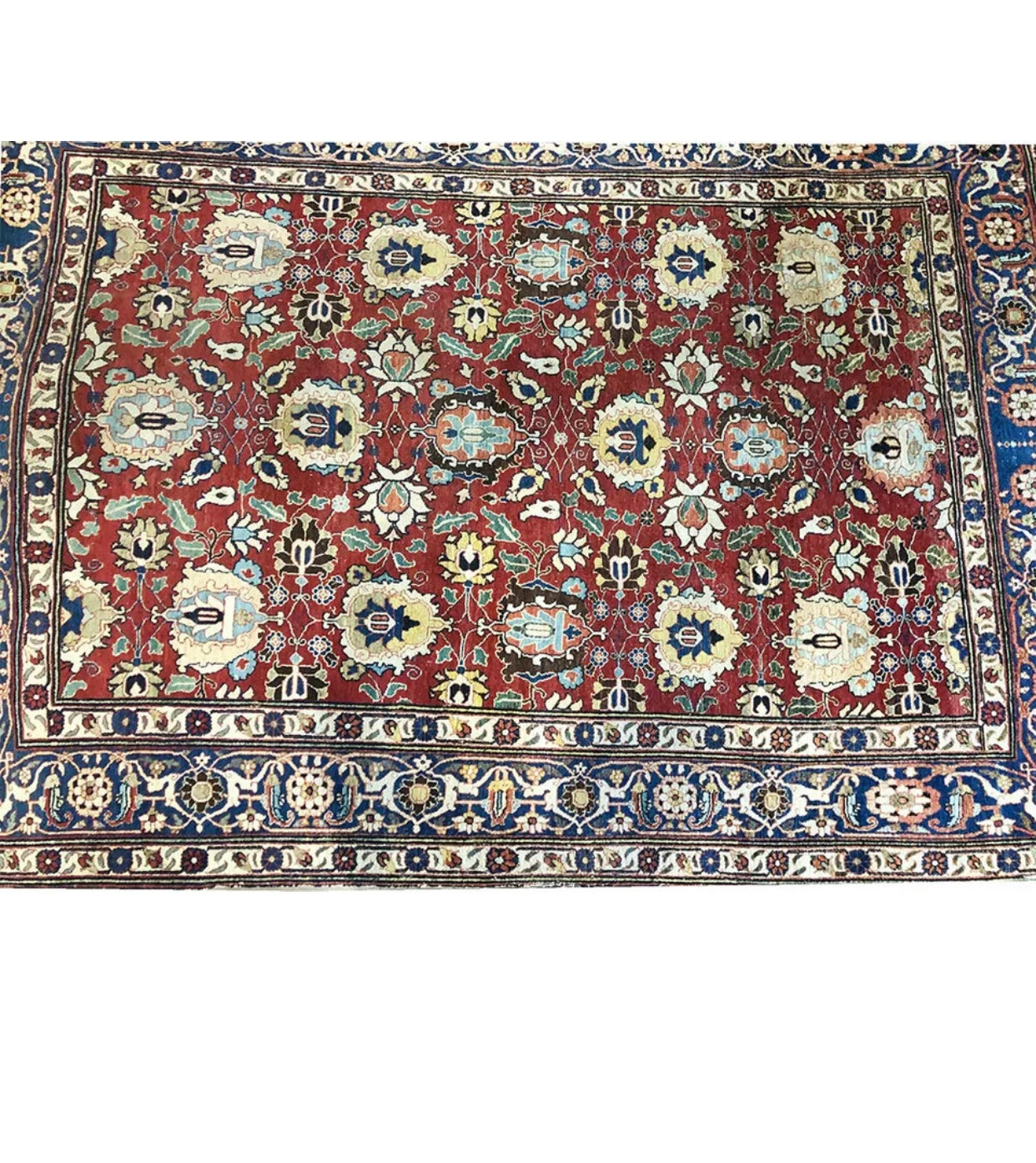 Antique Rare Persian Varamin Area Rug