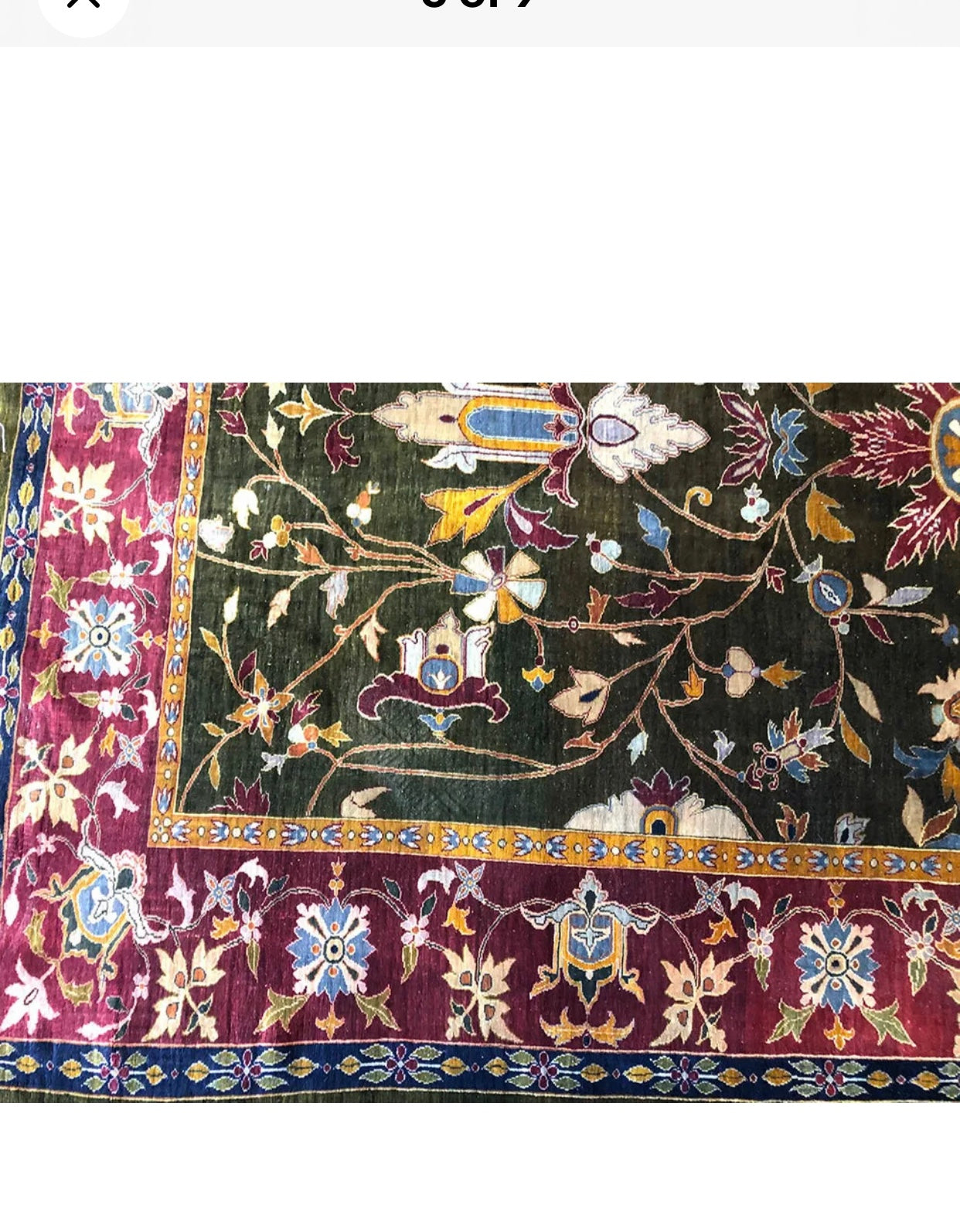 A Collectible Museum Quality Antique 100% Silk Mughal Area Rug