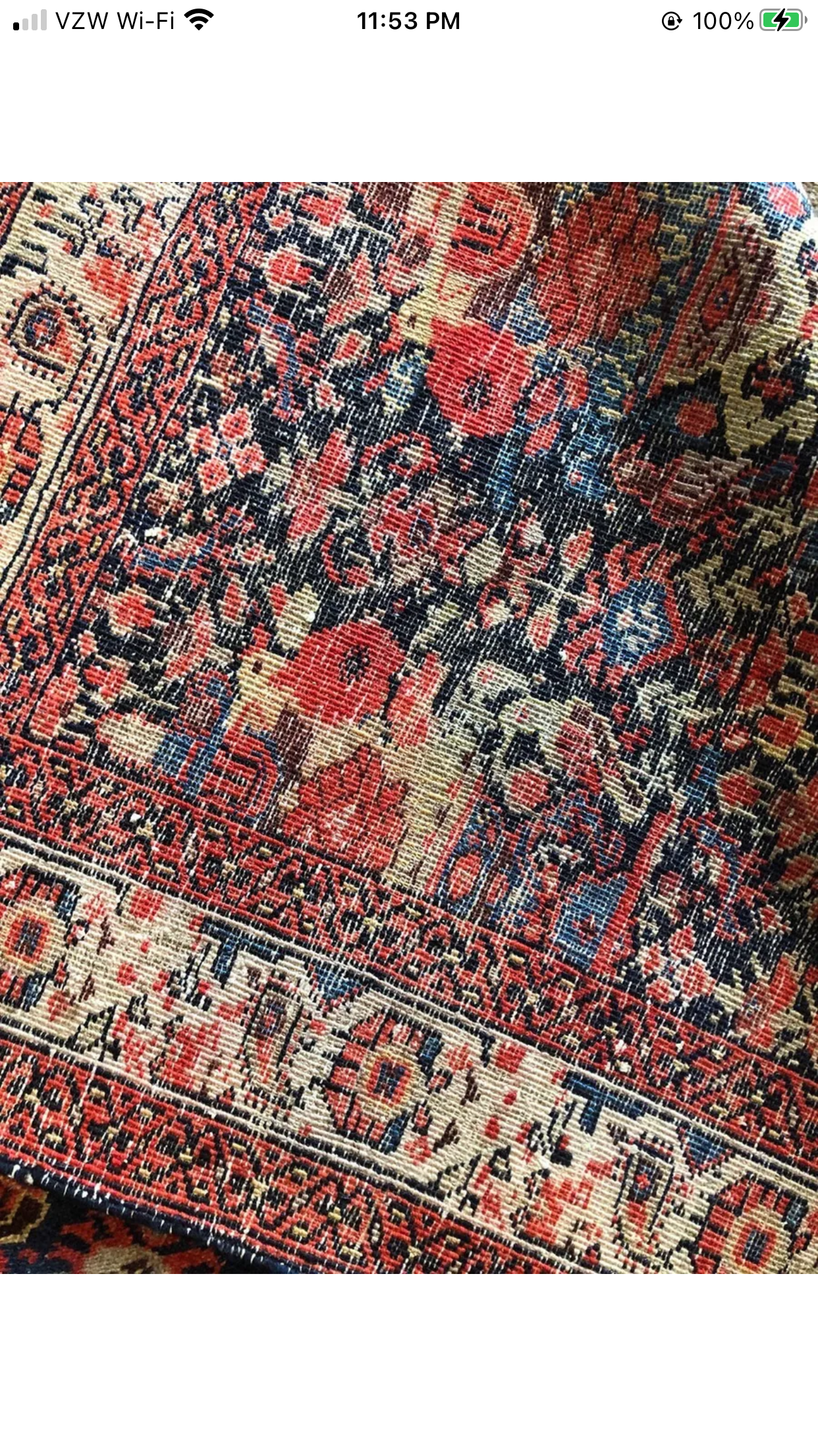 A Fabulous Antique Persian Zelli Drsign Malayer Rug