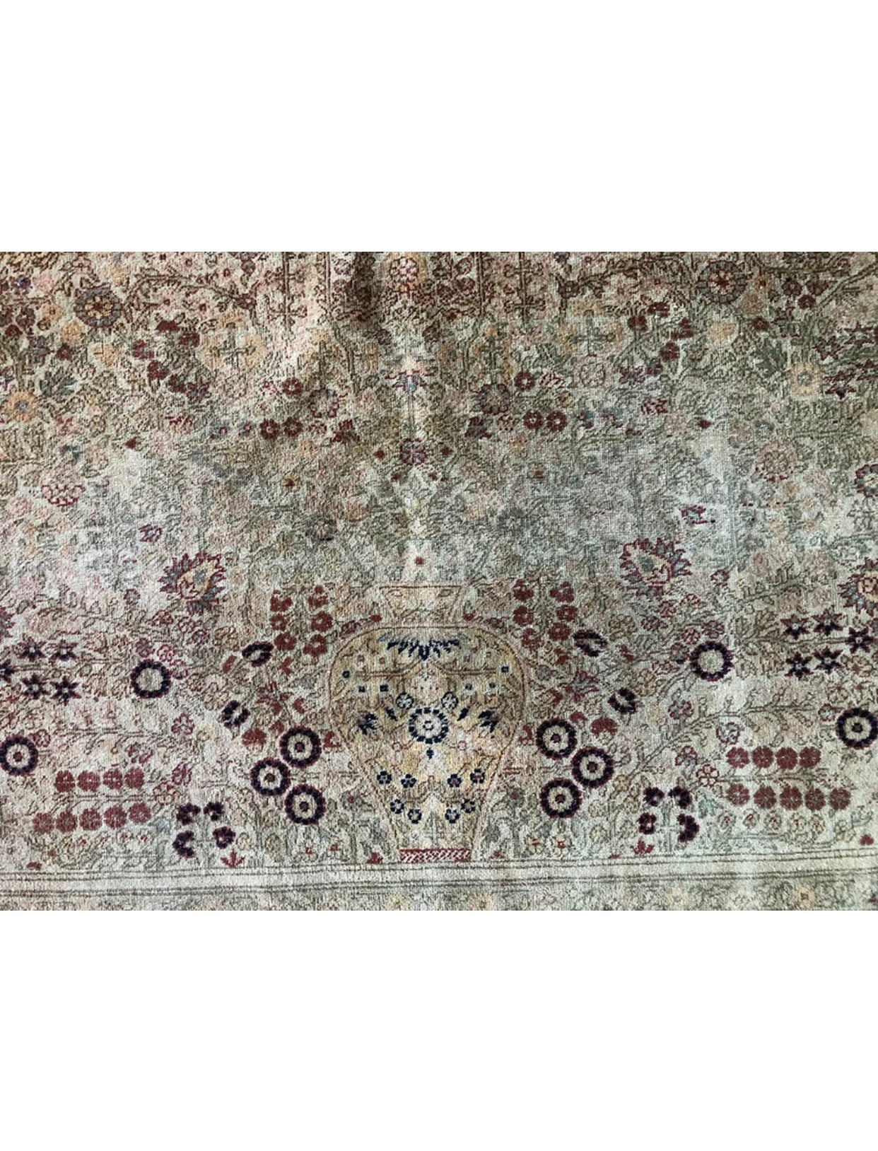 Antique Unusual Directional 7’x10’ Persian Tabriz Rug Haji Halili Style