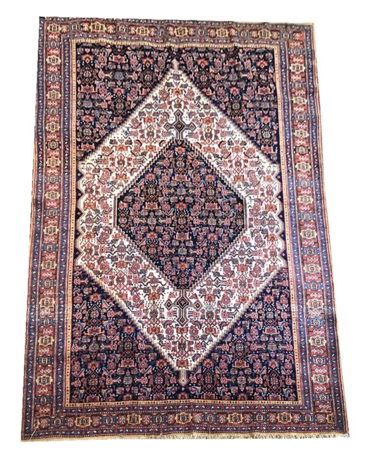 A Brilliant Antique Tribal Persian Seneh Rug