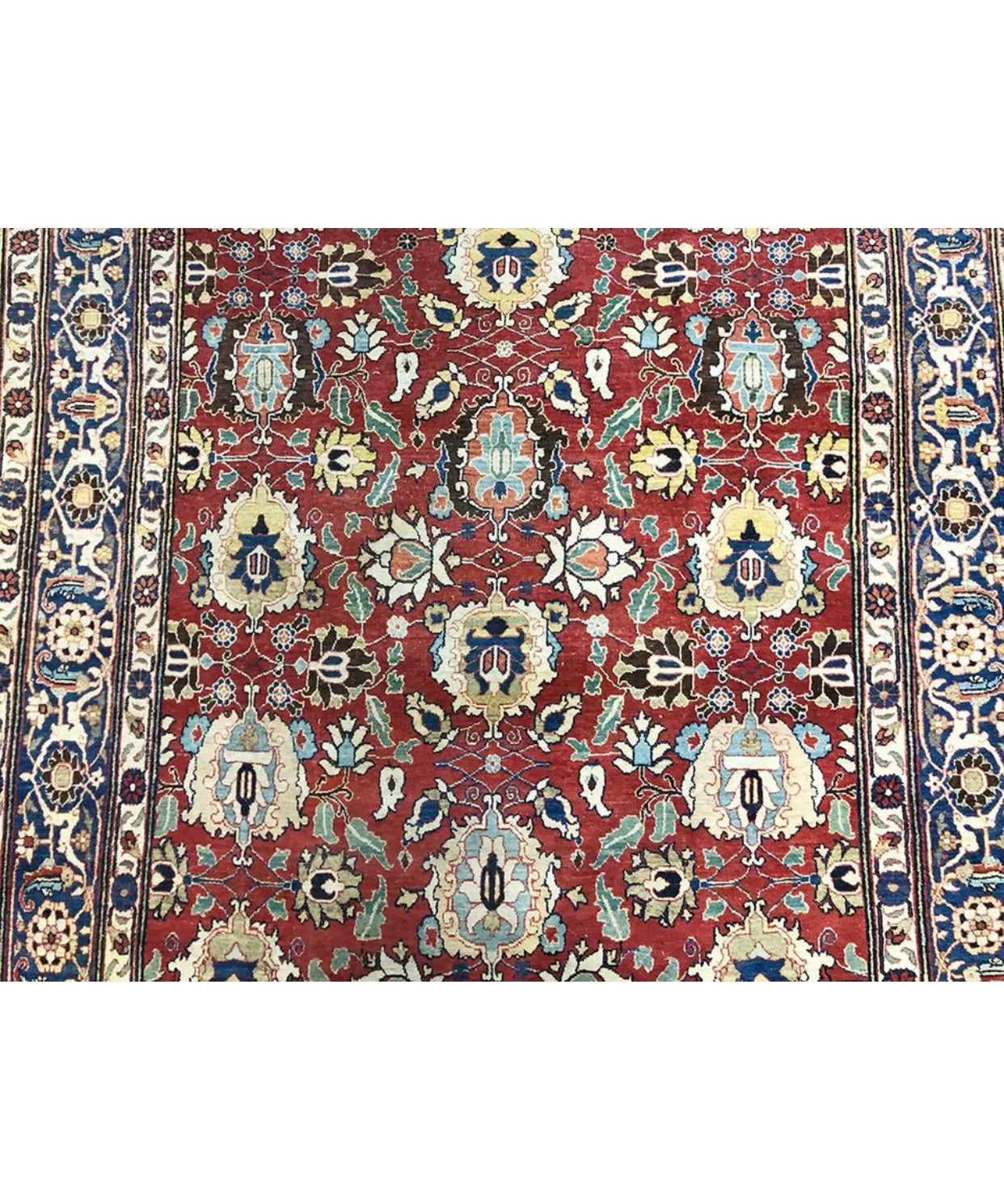 Antique Rare Persian Varamin Area Rug