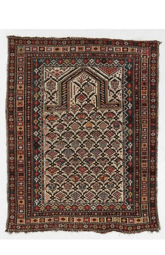A 19th Century Caucasian Prayer Dagestan Marseli Rug