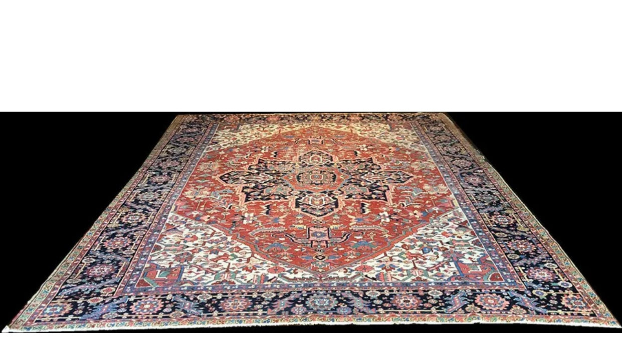 An Antique Decorative Persian Heriz Rug Circa 1910