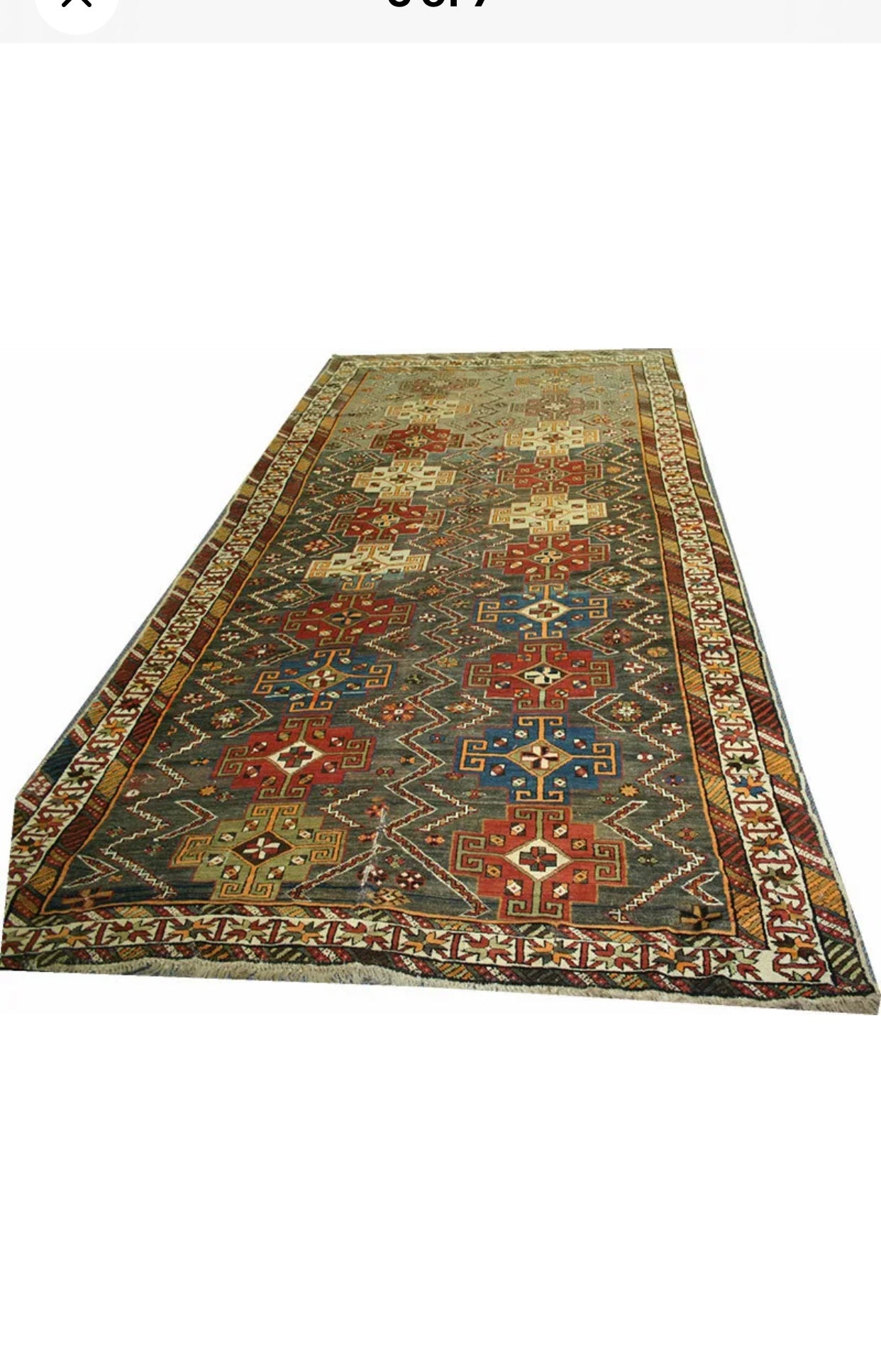 19th Century Gallery Size Caucasian Kazak Rug