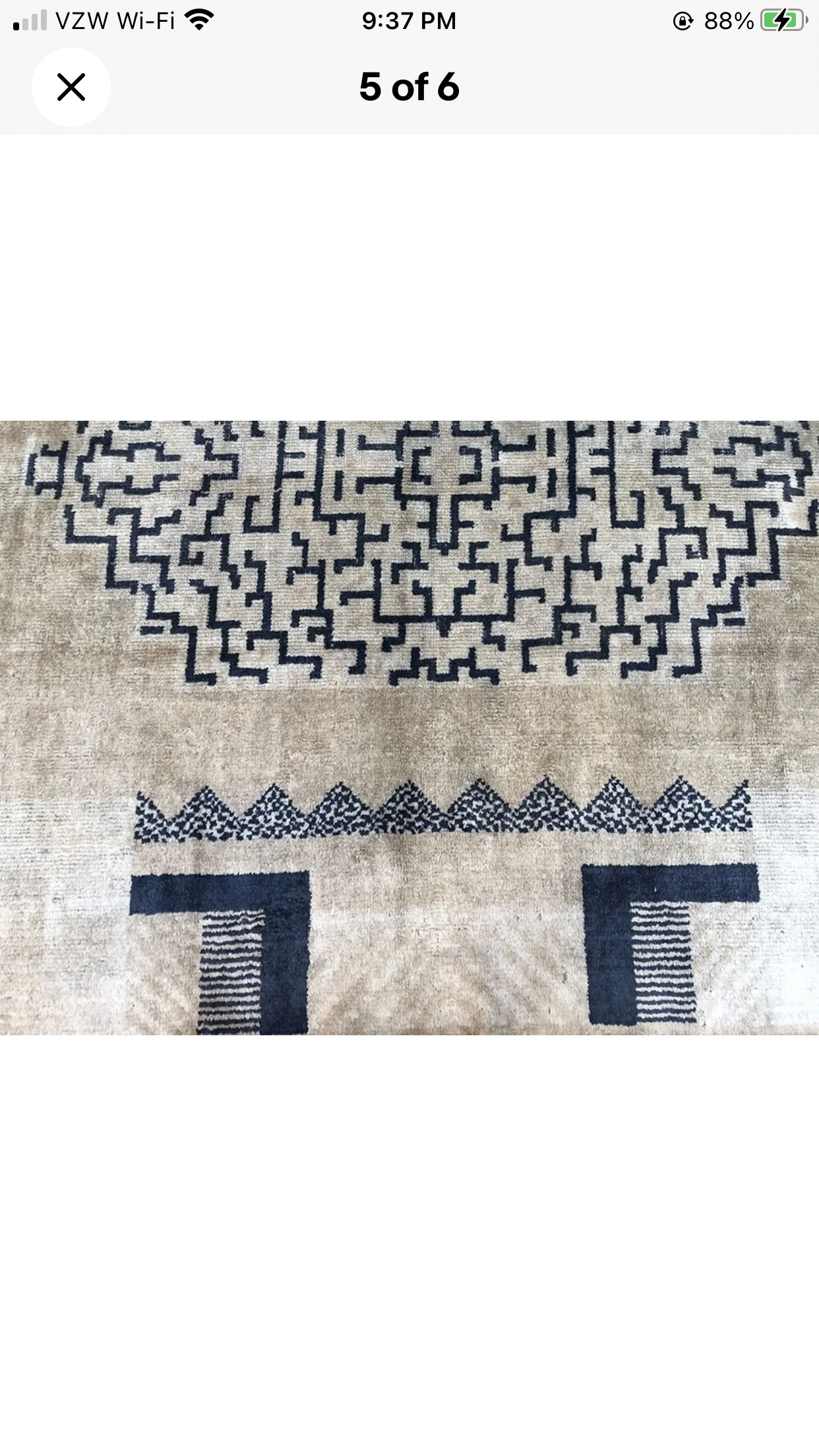 Antique Geometric French Art Deco Rug