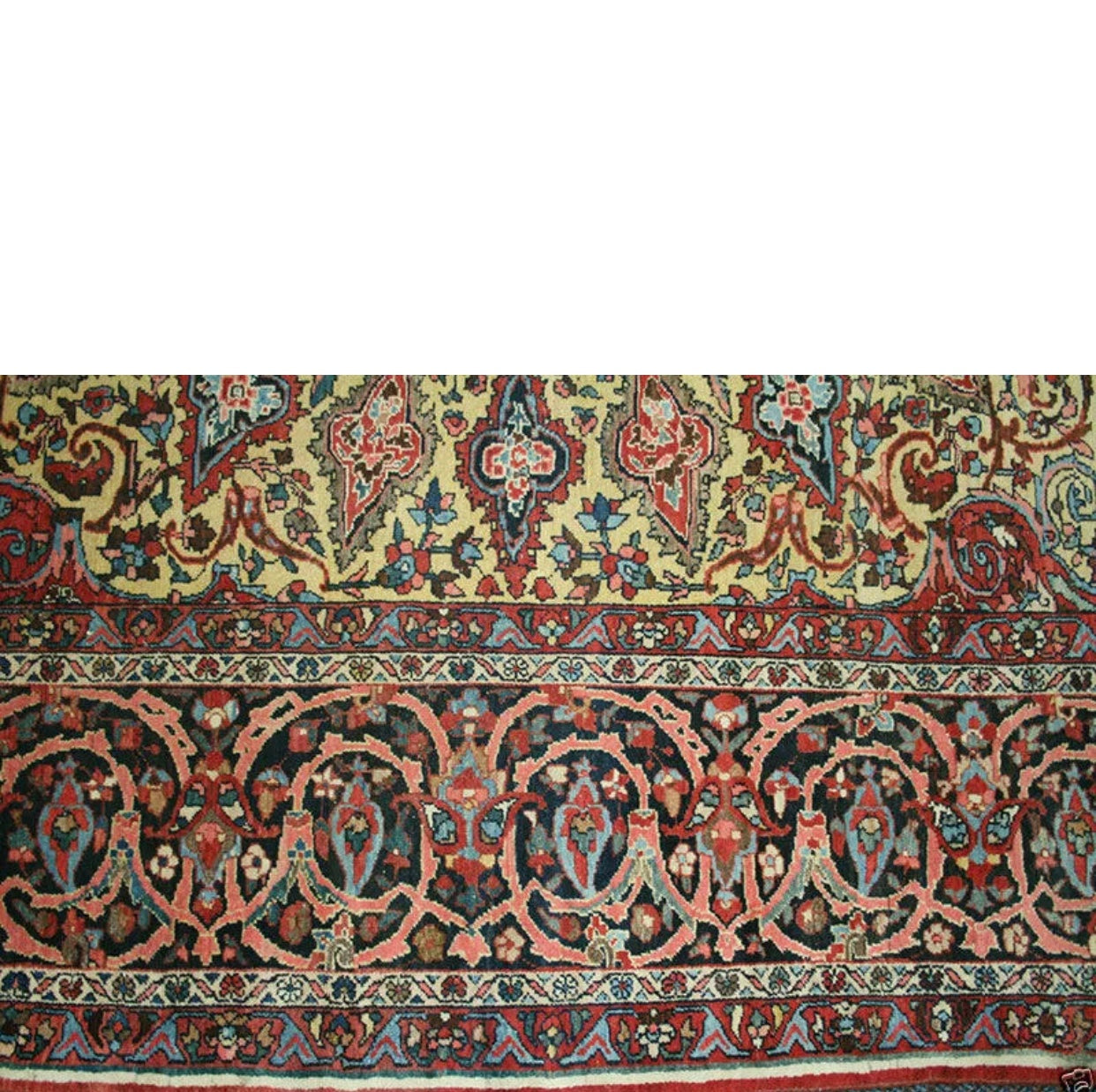 A Must See Antique Gold Ground Persian Bakhtiari Rug