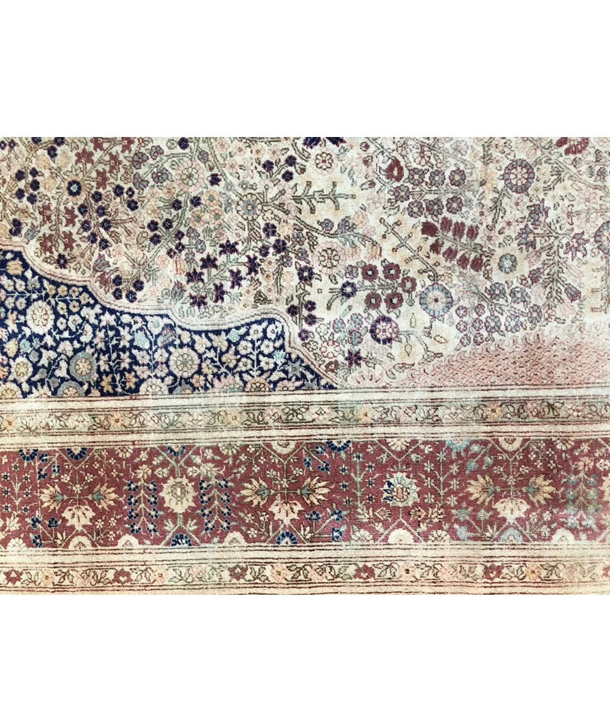 Antique Unusual Directional 7’x10’ Persian Tabriz Rug Haji Halili Style