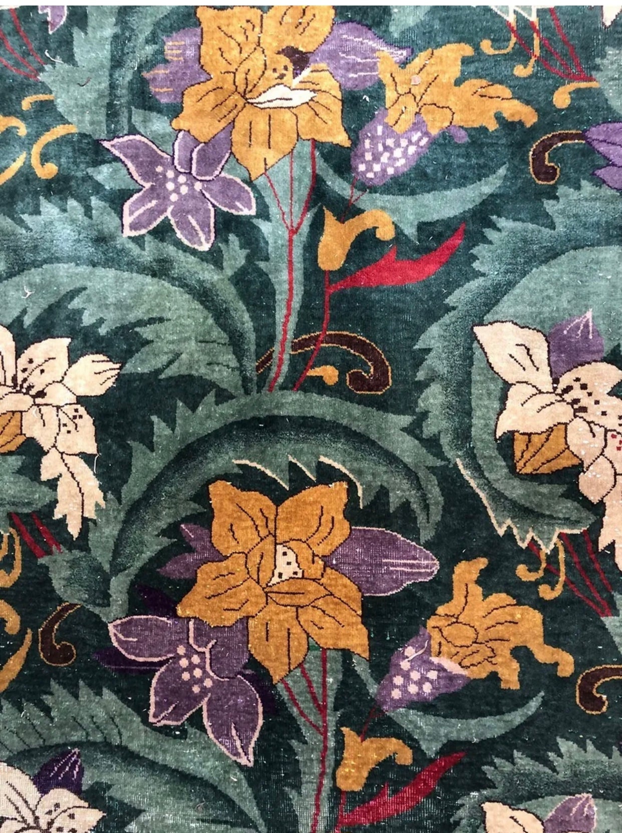 A Breathtaking Antique Art Nouveau: Art Deco Chinese Rug