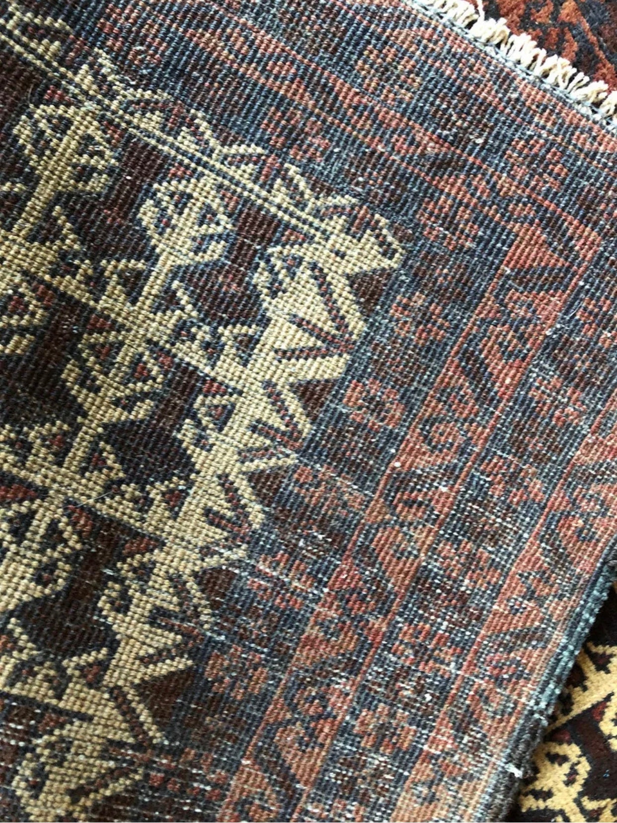 A  Vintage Tribal Prayer Baluch Rug