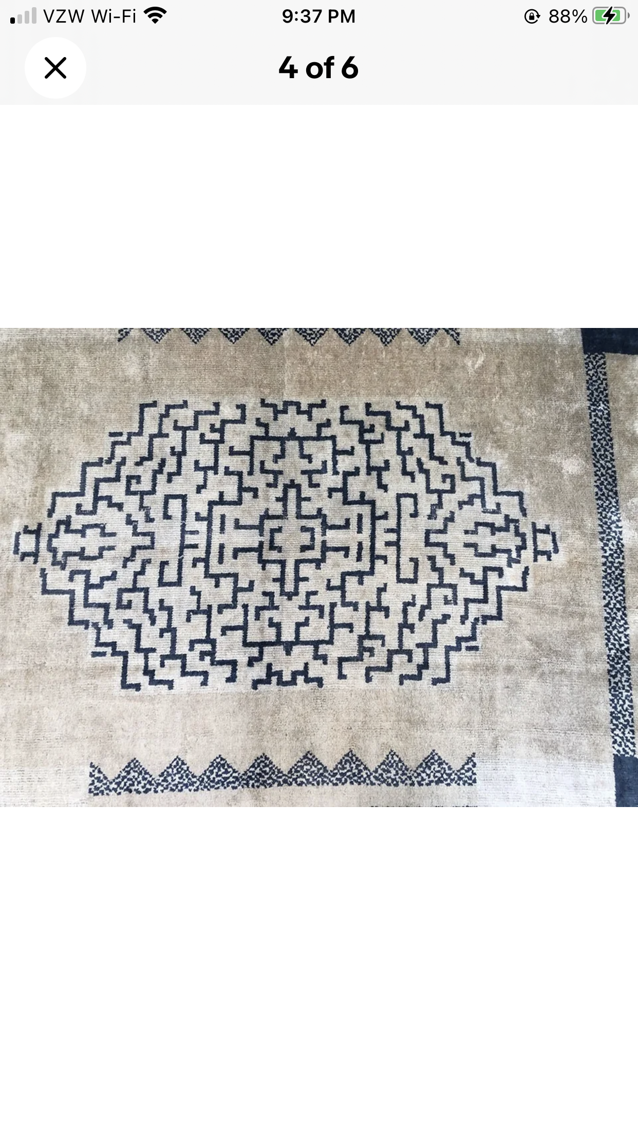 Antique Geometric French Art Deco Rug