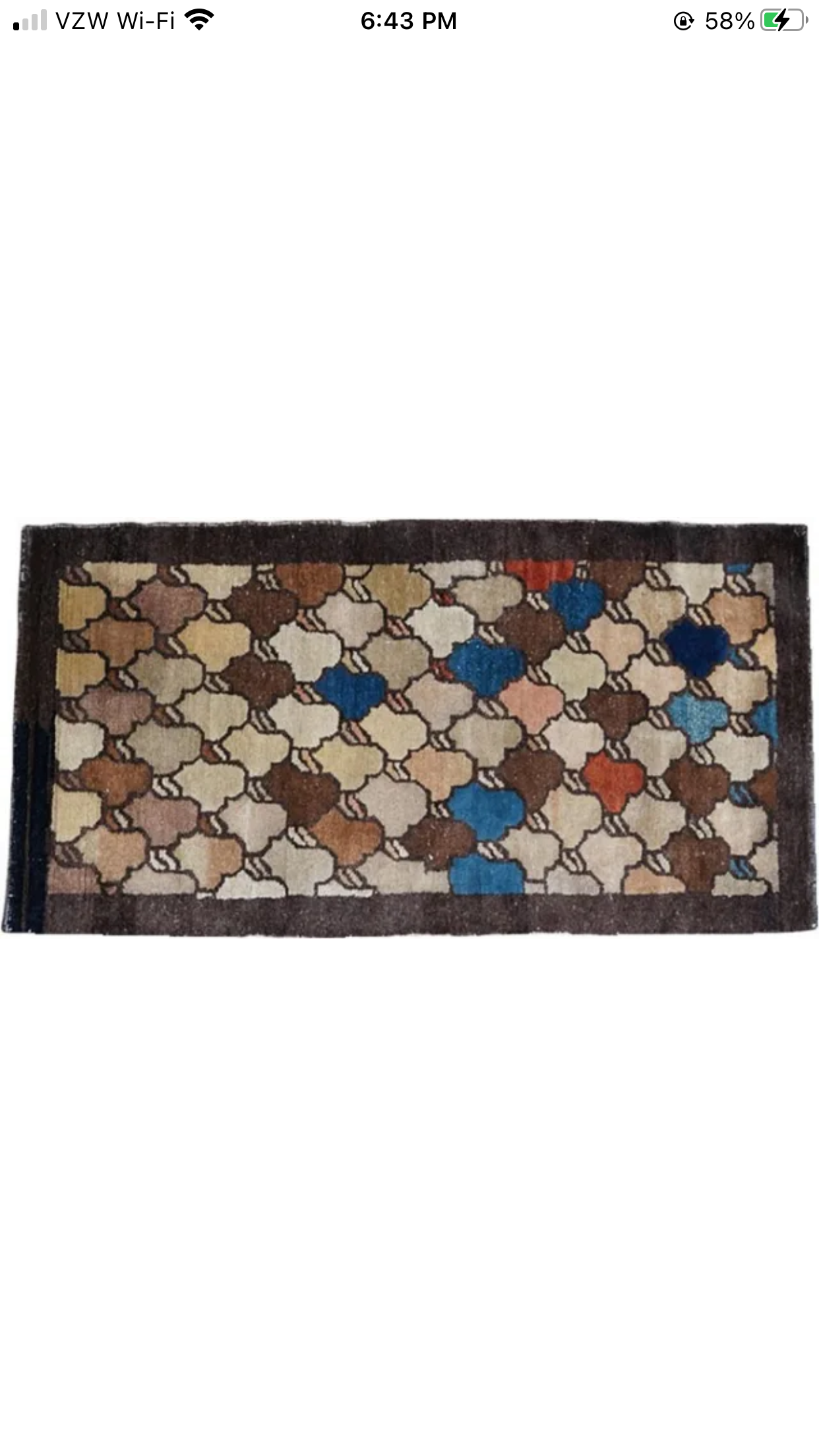 Antique Rare Geometric Art Deco Chinese Rug