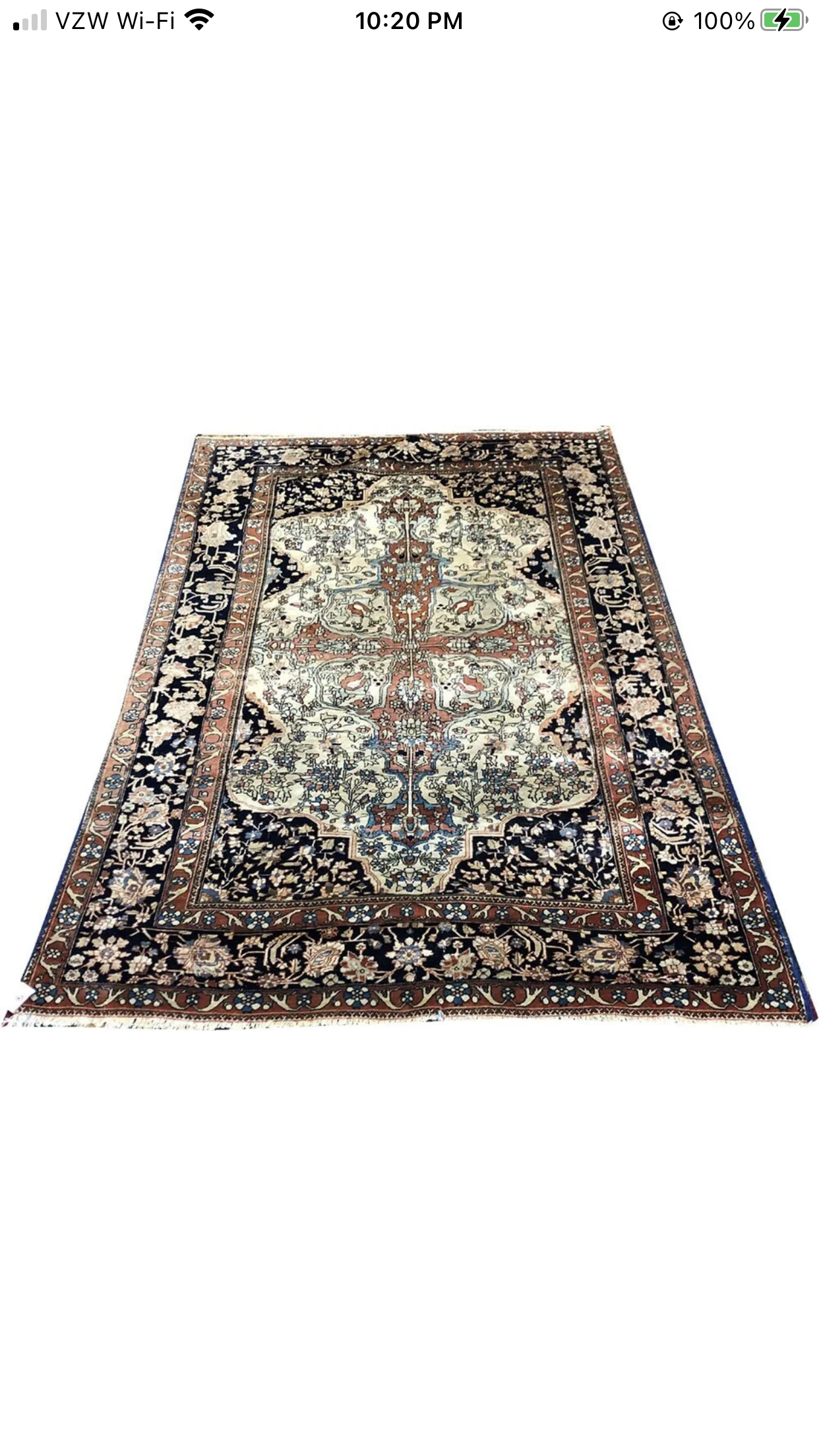 Antique Exotic Persian Mohtashem Rug