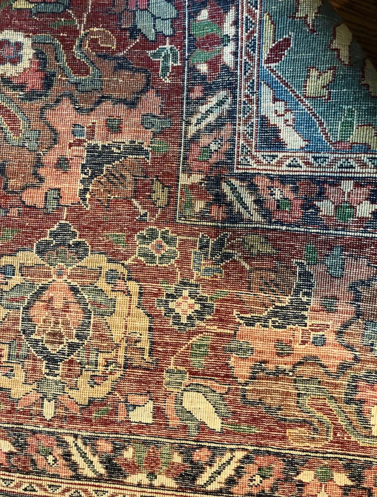 A Stunning Antique Decorative Signed Persian Tabriz Rug