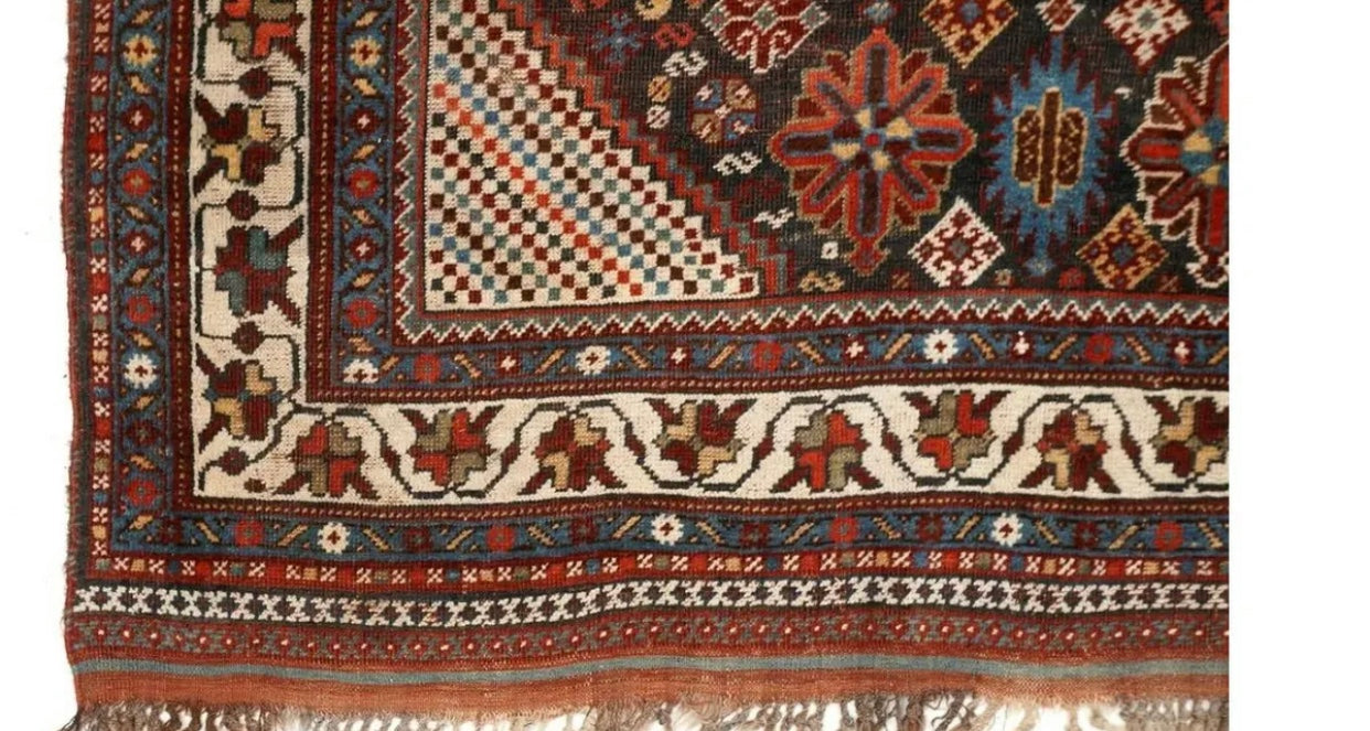 Antique Primitive & Tribal SW Persian Khamseh Rug