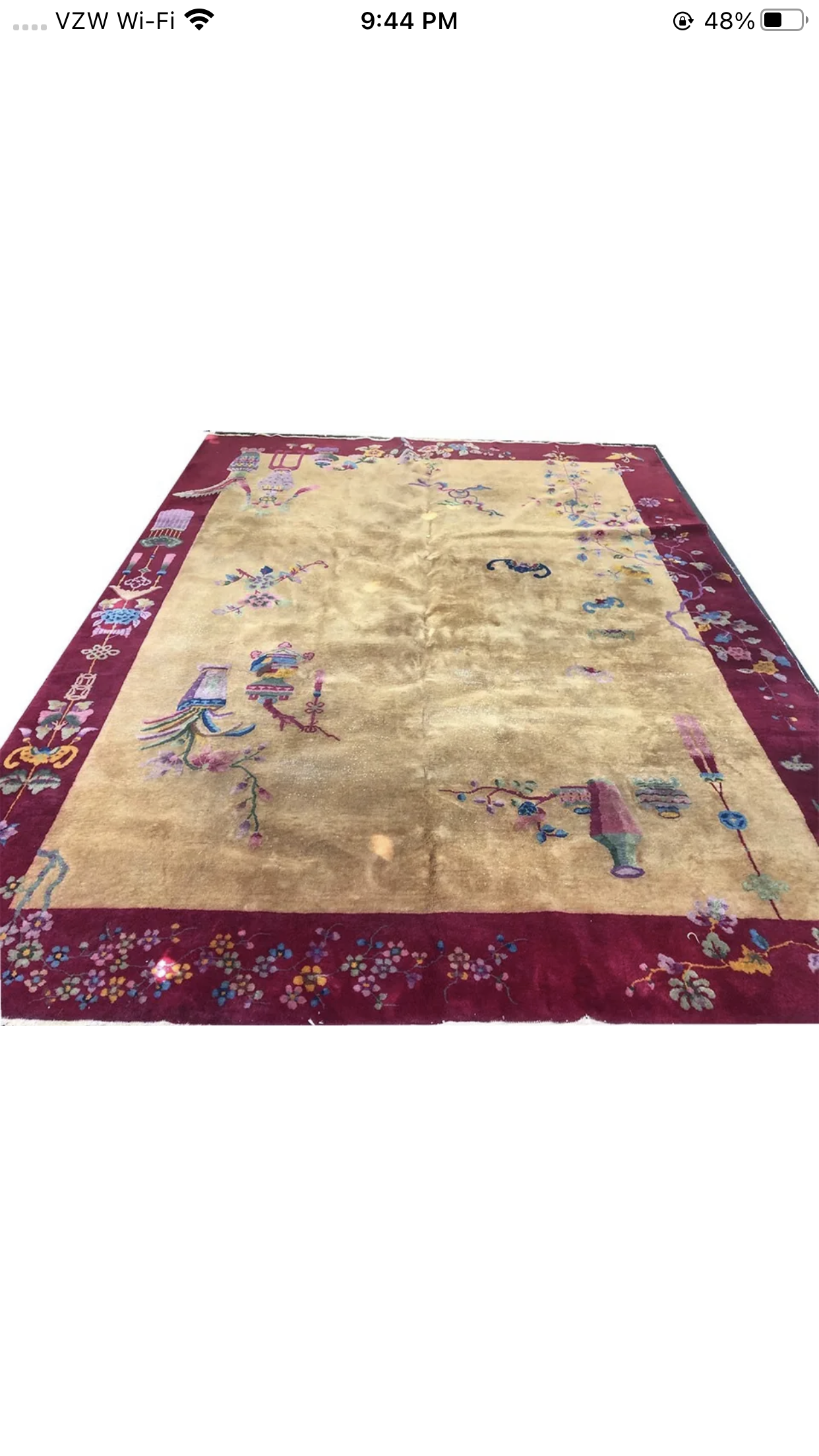 Antique Gold Ground Art Deco Chinese Rug