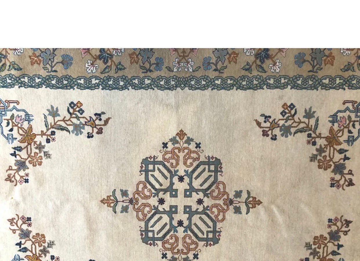 An Unusual Vintage Persian Kashan Area Rug