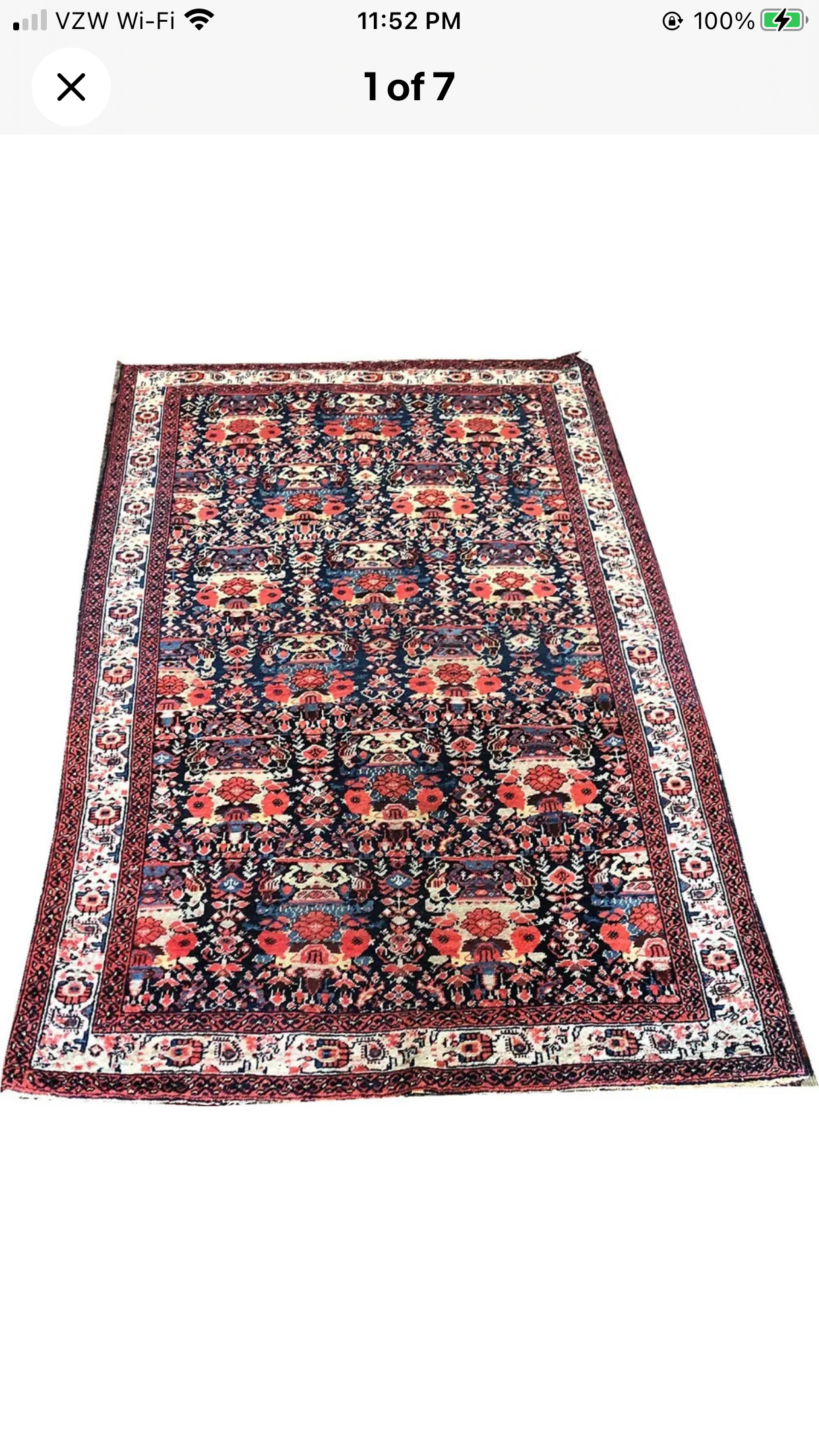 A Fabulous Antique Persian Zelli Drsign Malayer Rug