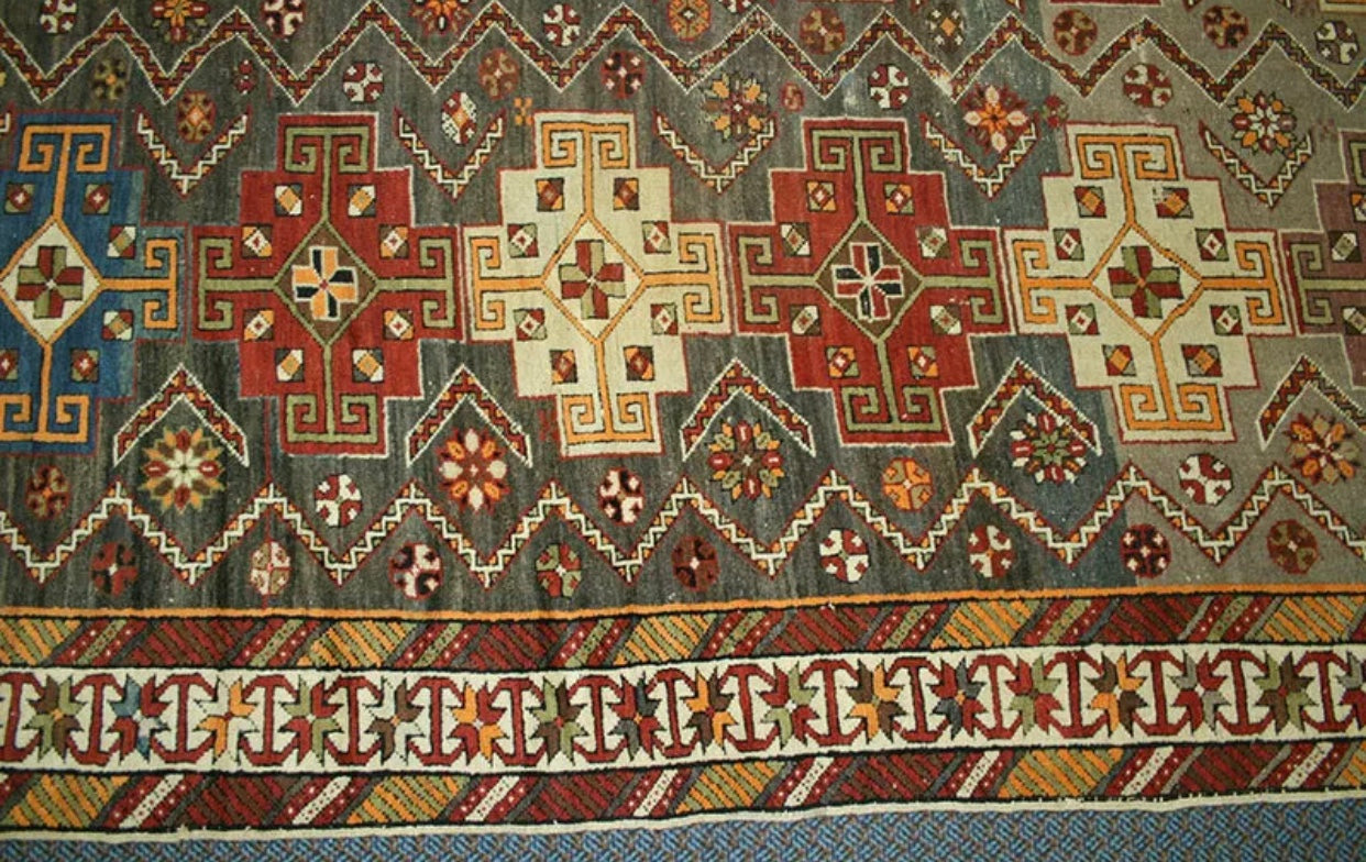 19th Century Gallery Size Caucasian Kazak Rug